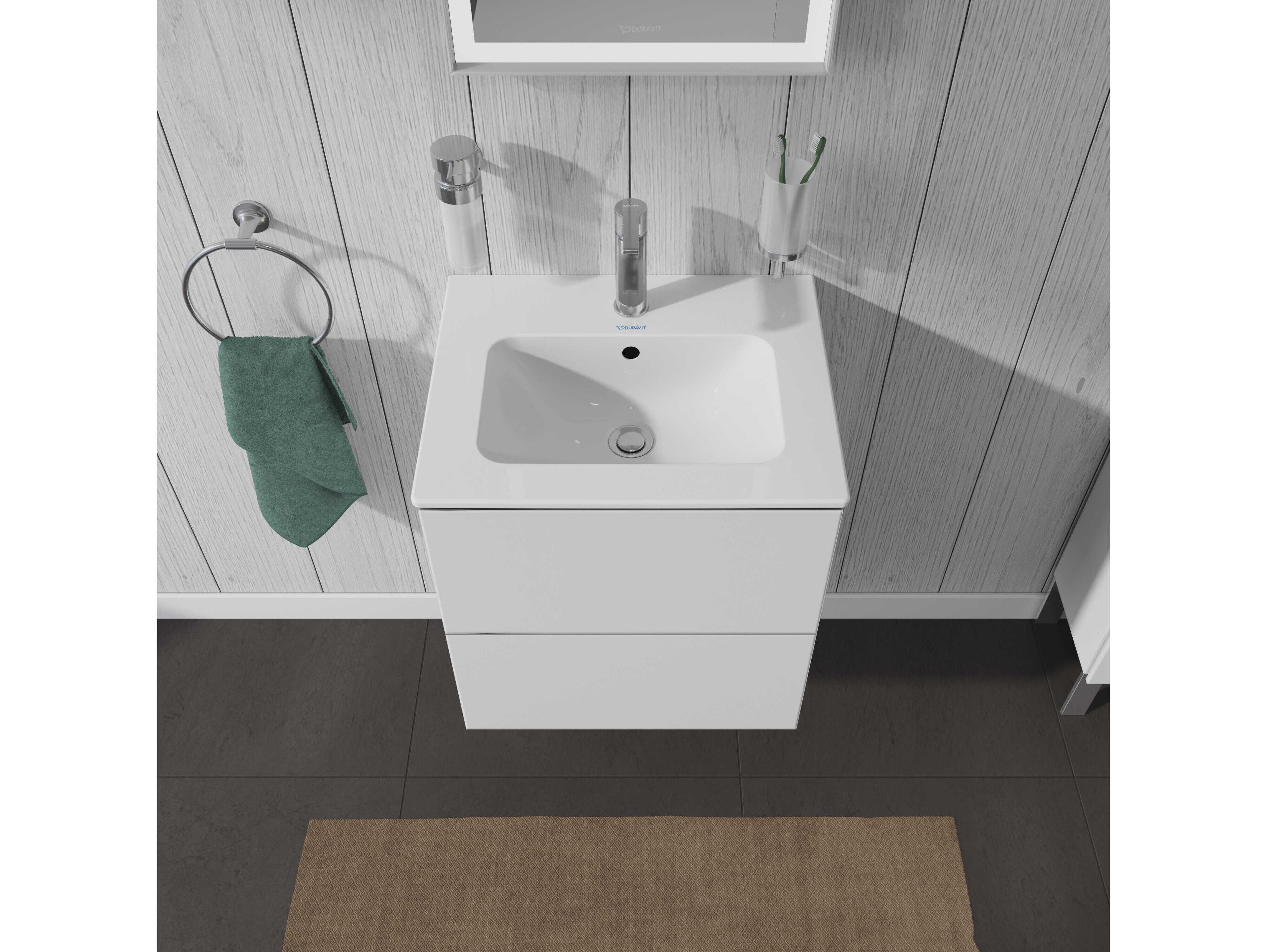 Duravit L-cube 21'' Two Drawer White Matt Wall-Mounted Vanity Unit