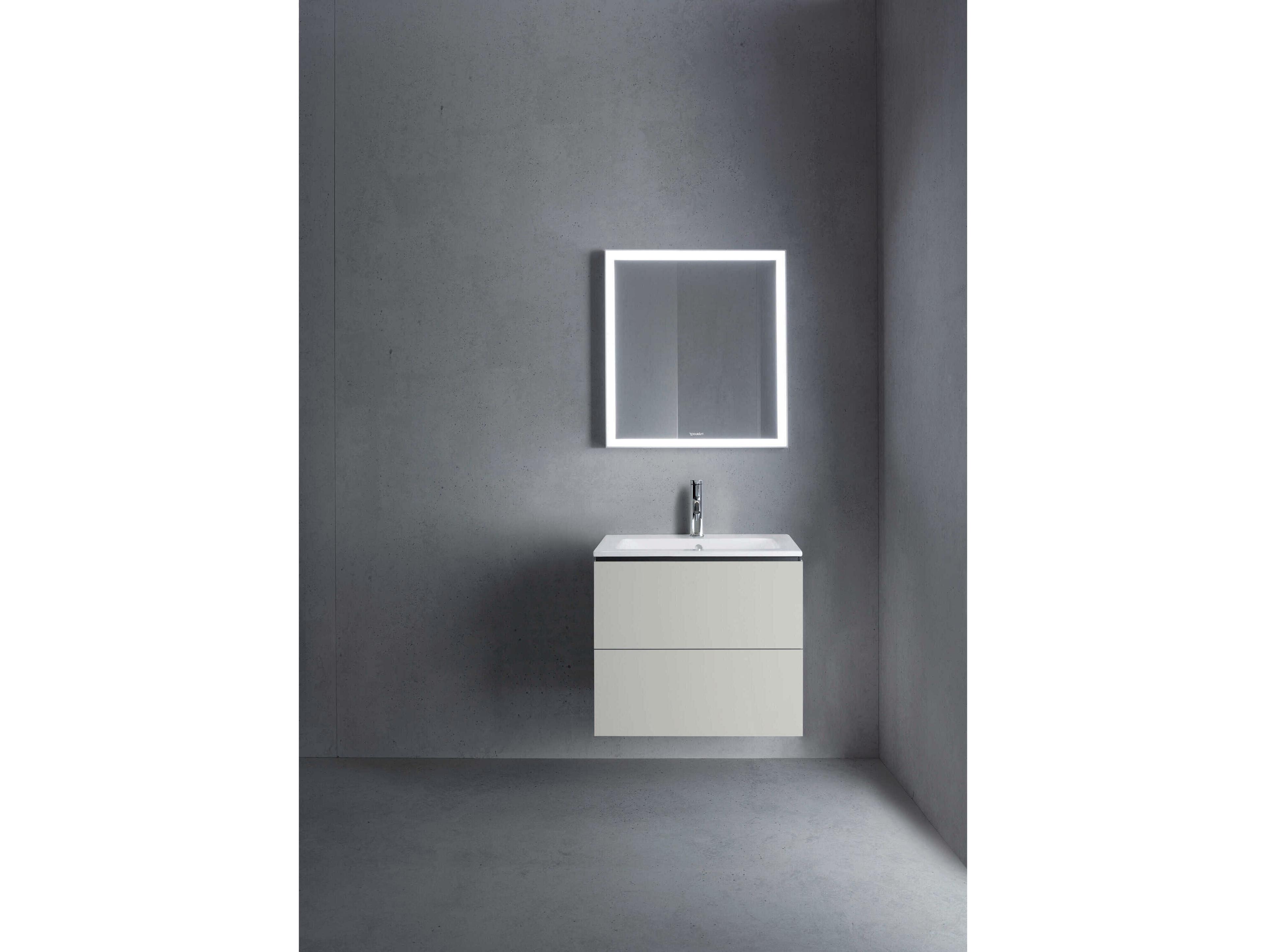 Duravit L-cube 24'' Two Drawer Concrete Gray Matt Wall-Mounted Vanity Unit