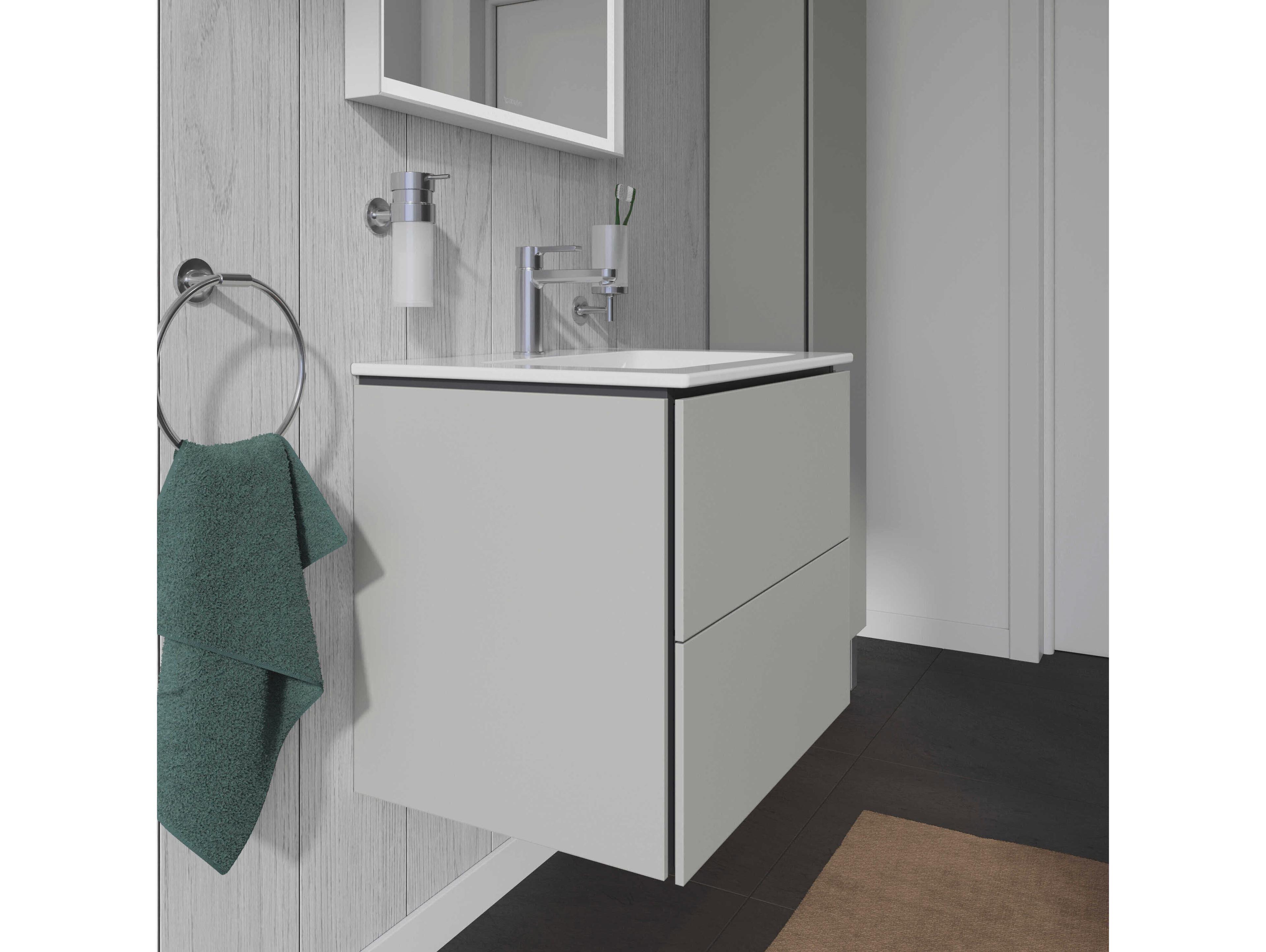 Duravit L-cube 24'' Two Drawer Concrete Gray Matt Wall-Mounted Vanity Unit