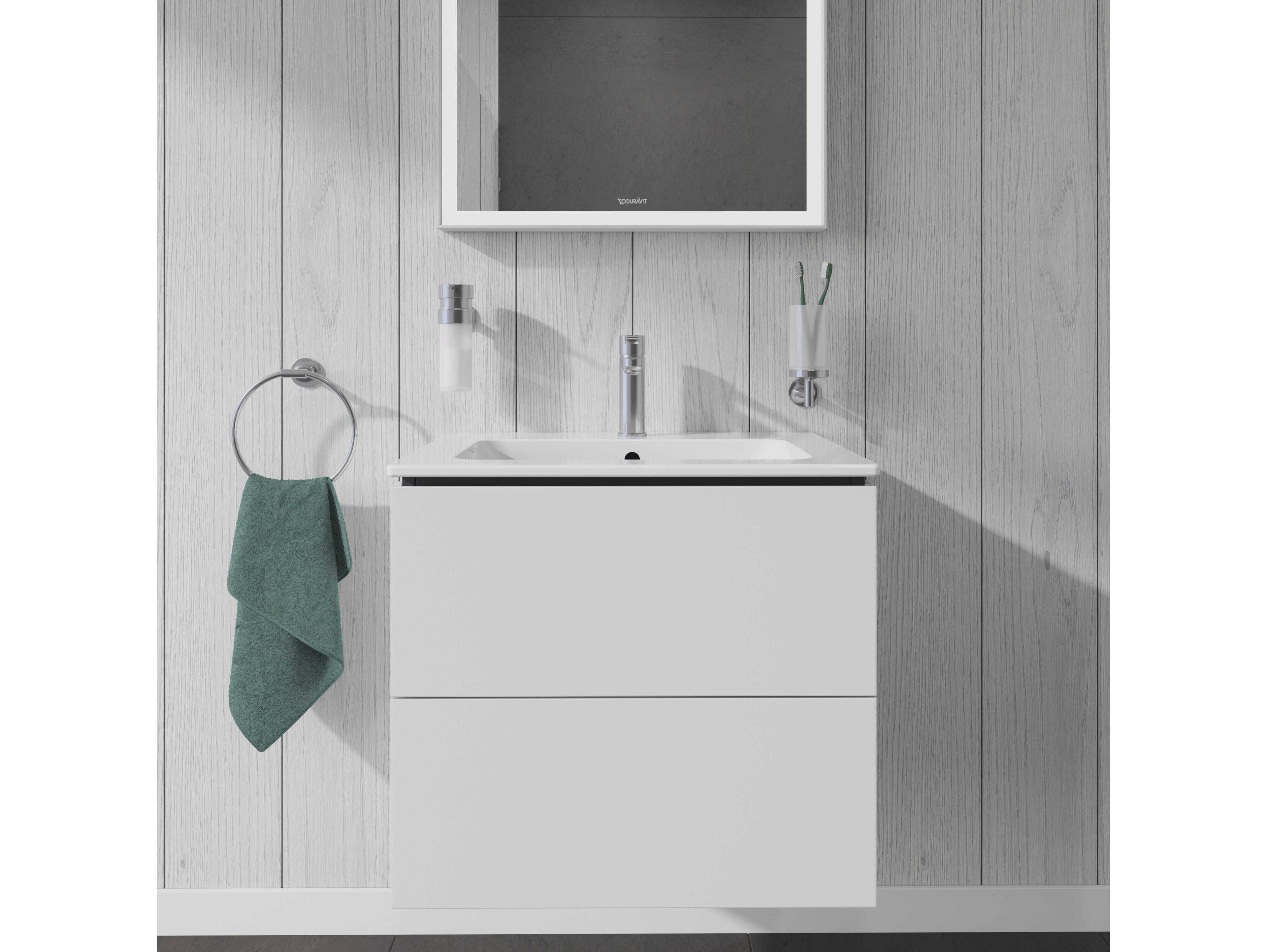 Duravit L-cube 24'' Two Drawer White Matt Wall-Mounted Vanity Unit