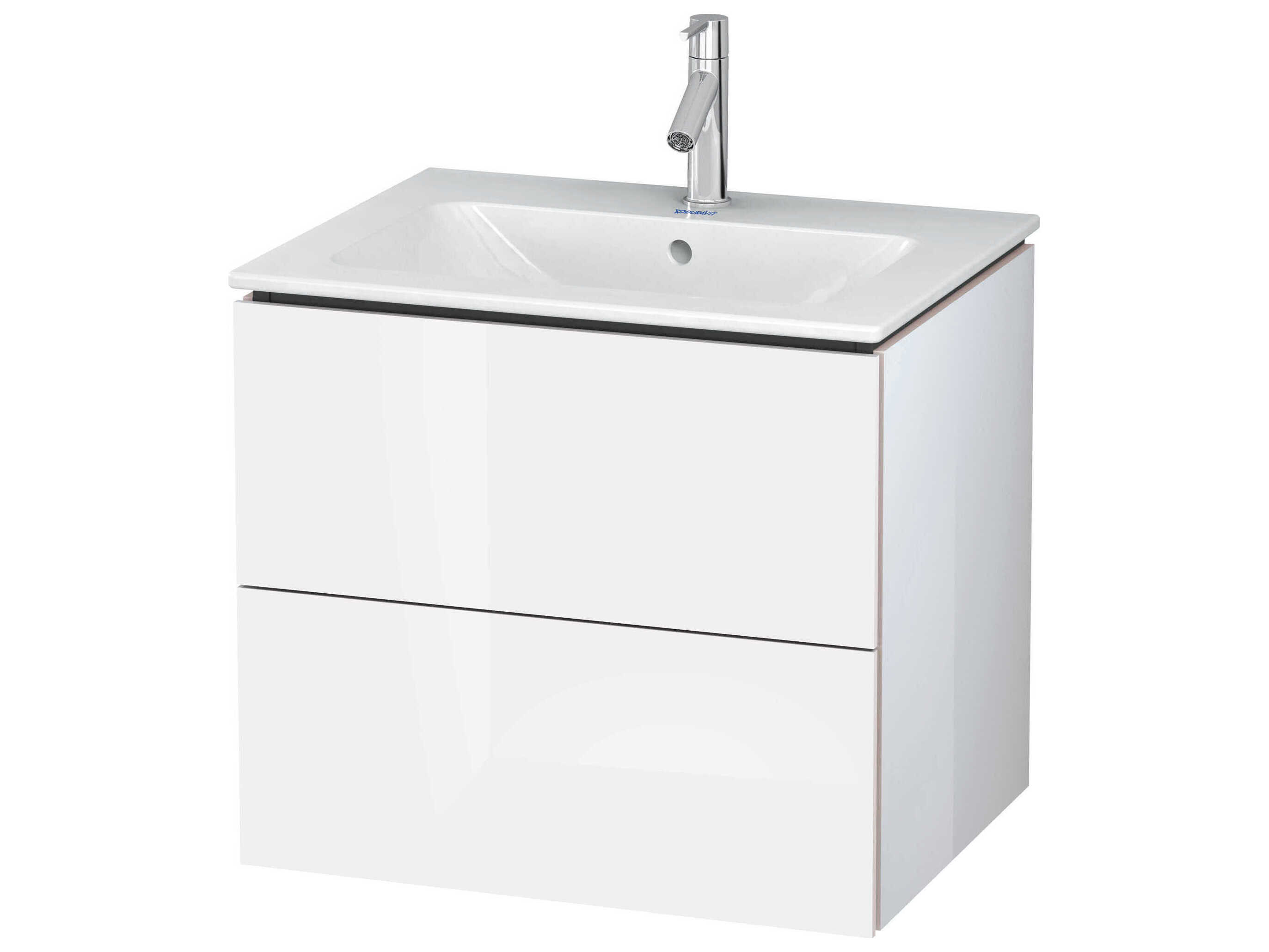 Duravit L-cube 24'' Two Drawer White High Gloss Wall-Mounted Vanity Unit
