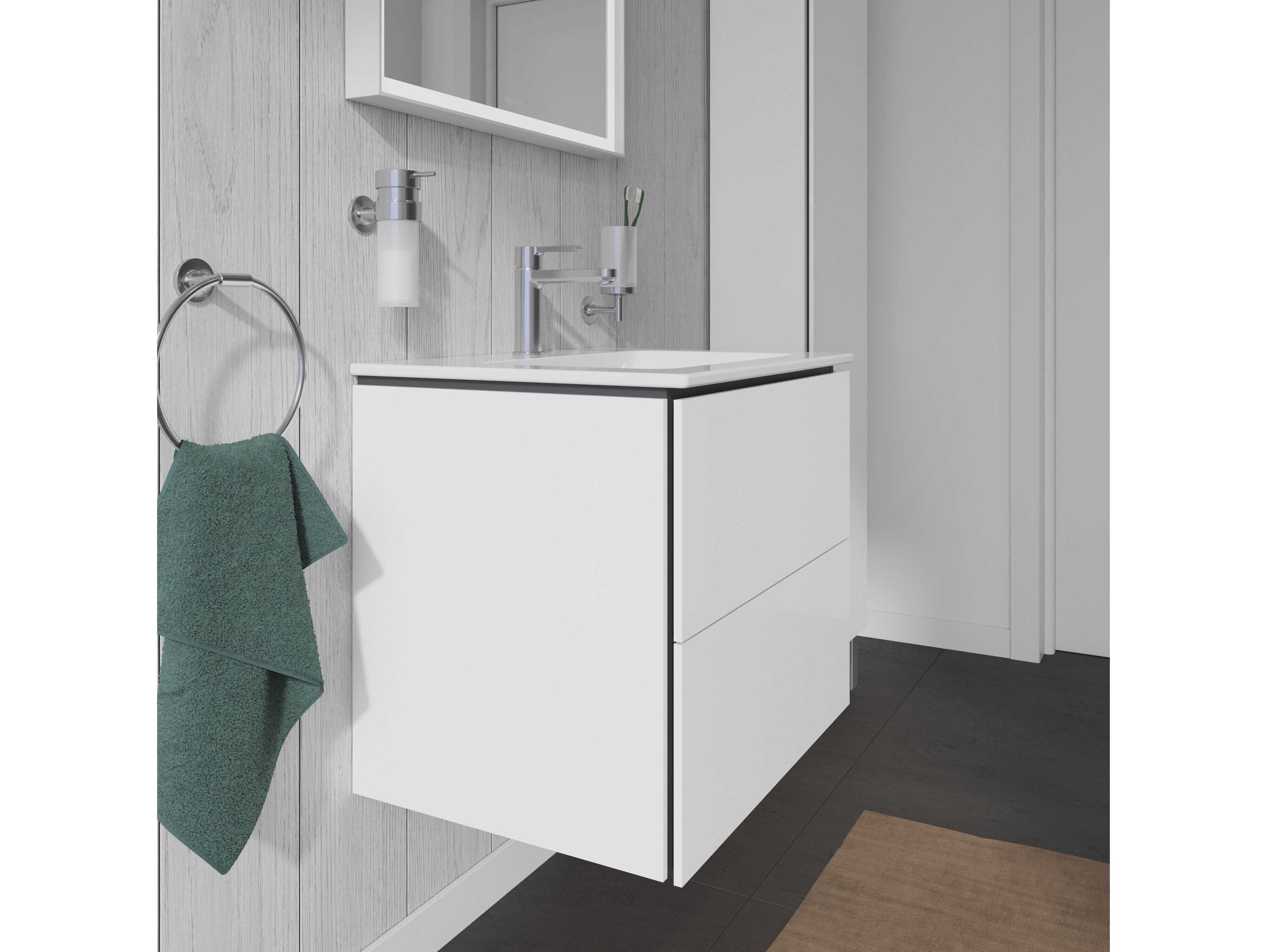 Duravit L-cube 24'' Two Drawer White High Gloss Wall-Mounted Vanity Unit