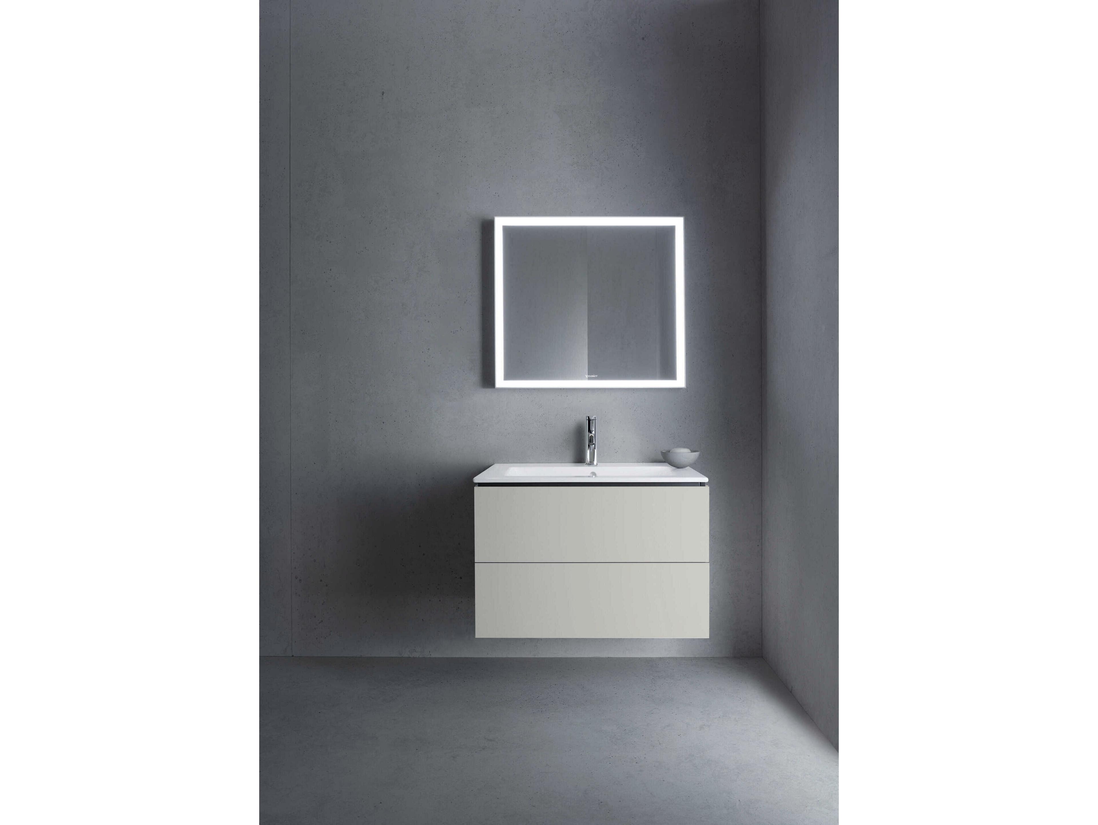 Duravit L-cube 32'' Two Drawer Concrete Gray Matt Wall-Mounted Vanity Unit