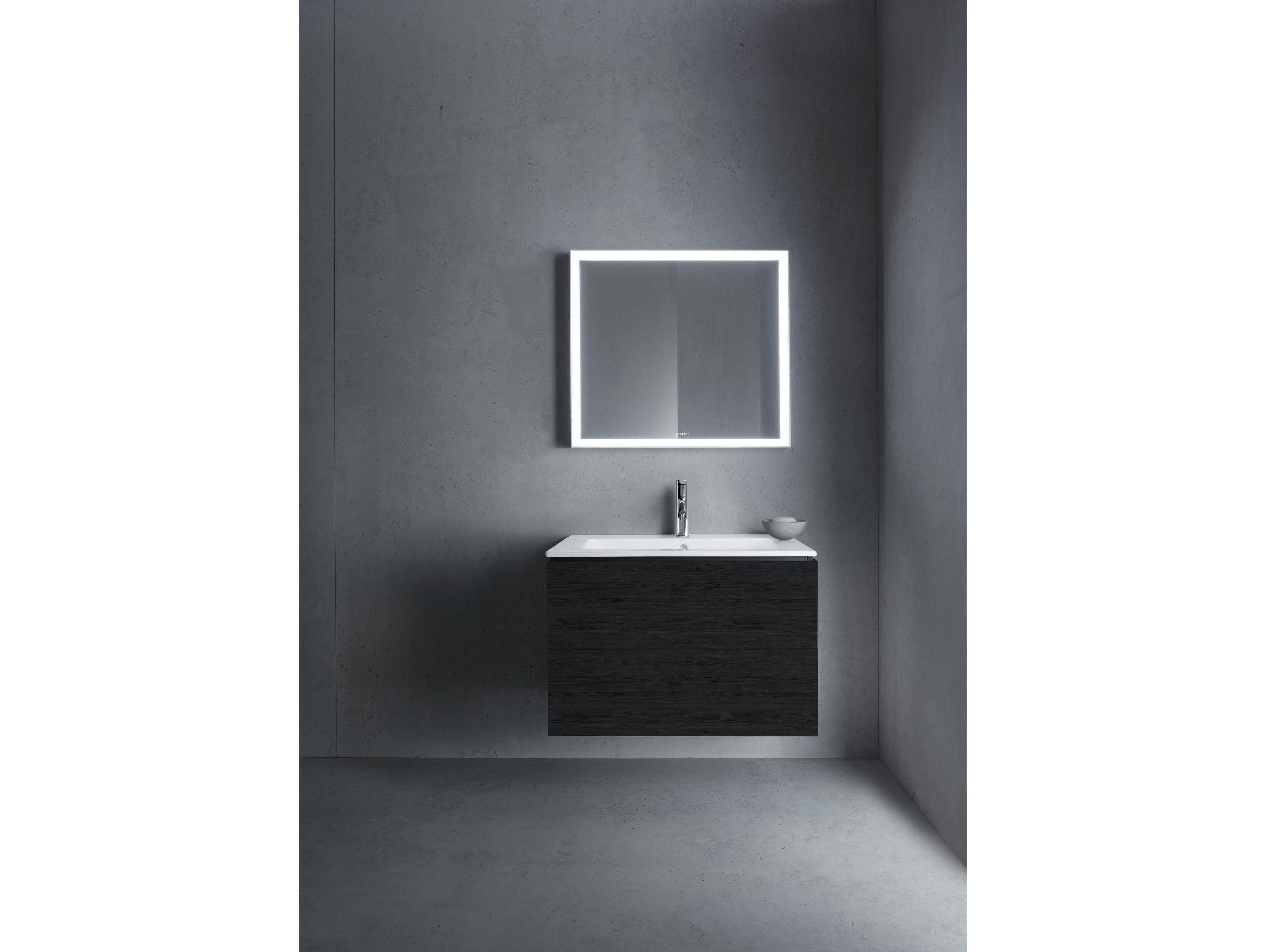 Duravit L-cube 32'' Two Drawer Black Oak Matt Wall-Mounted Vanity Unit