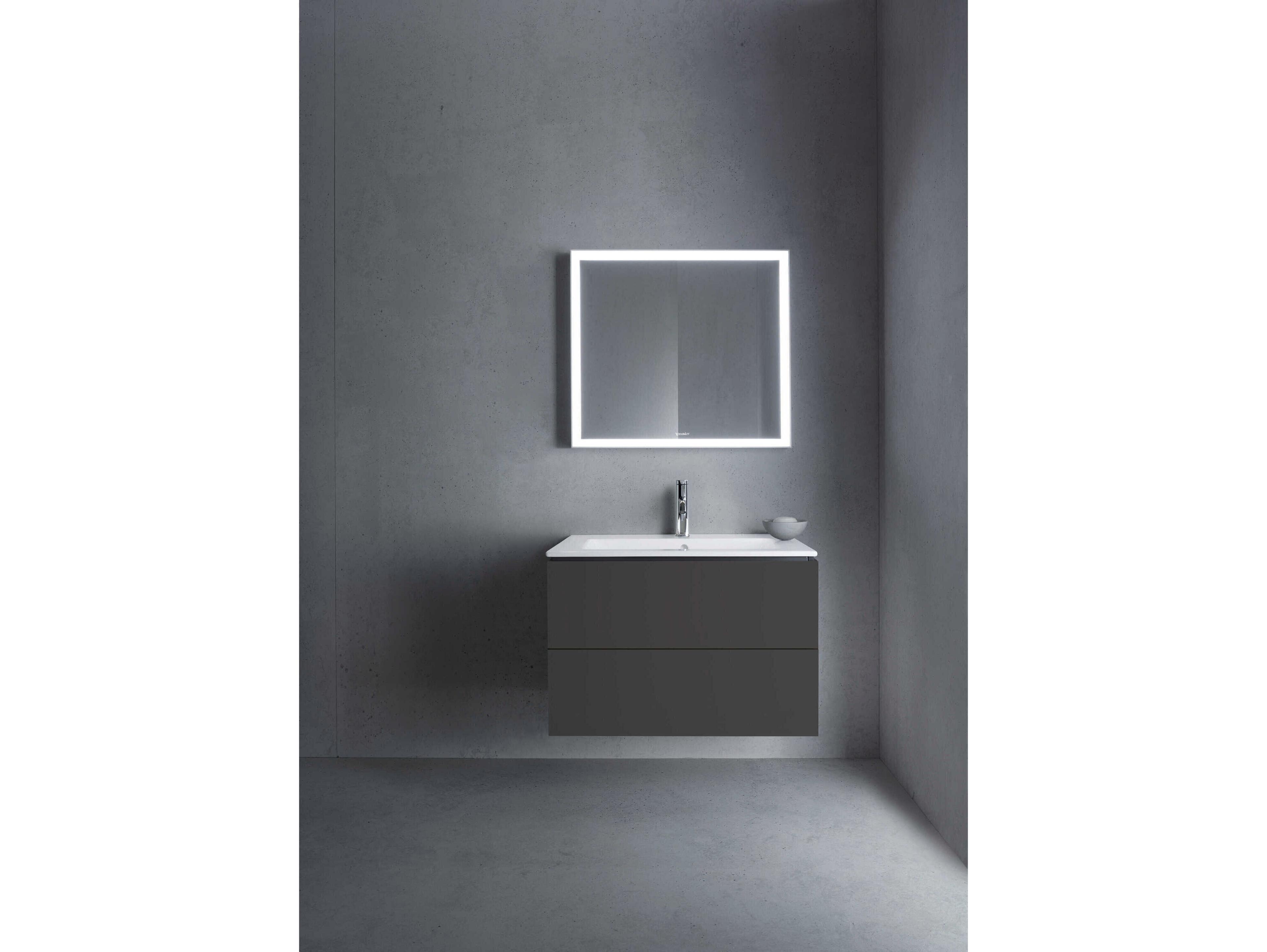 Duravit L-cube 32'' Two Drawer Graphite Super Matt Wall-Mounted Vanity Unit