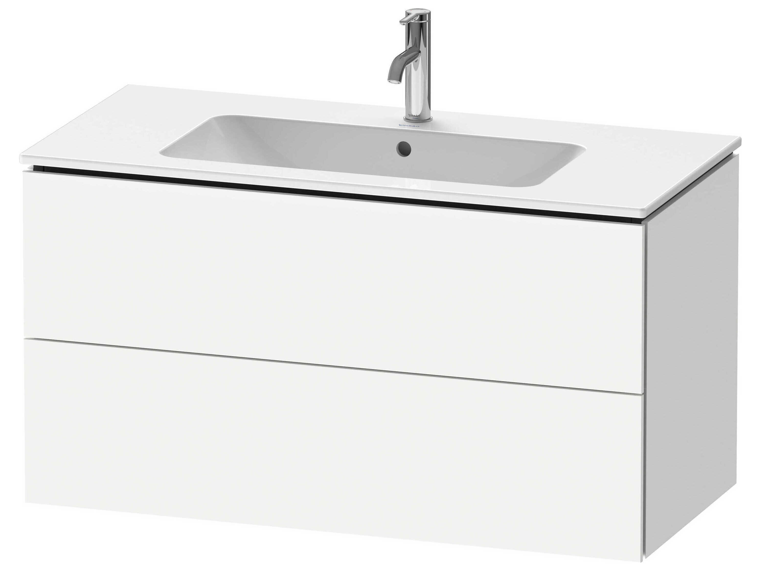 Duravit L-cube 40'' Two Drawer White Matt Wall-Mounted Vanity Unit