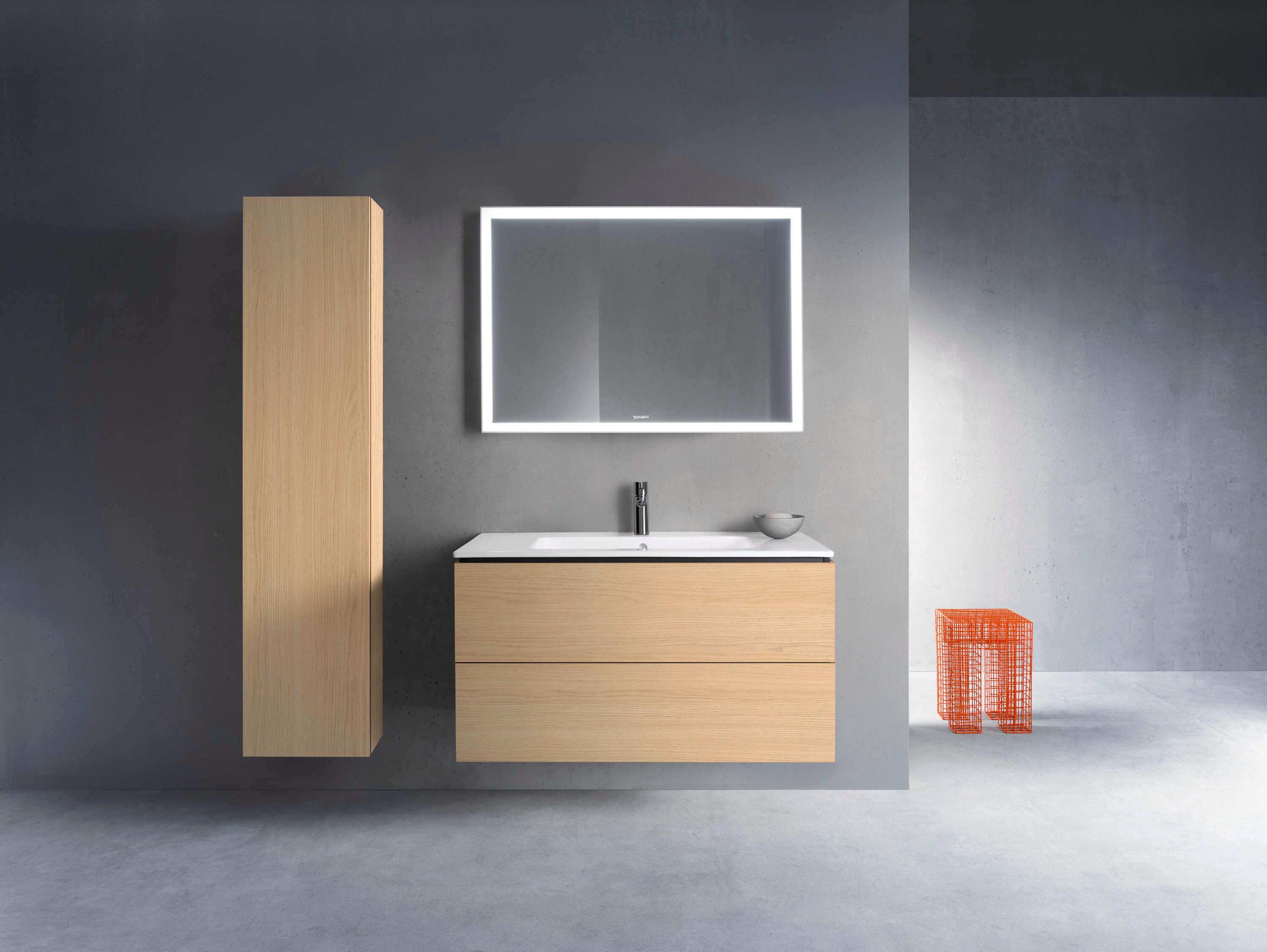 Duravit L-cube 40'' Two Drawer Natural Oak Matt Wall-Mounted Vanity Unit