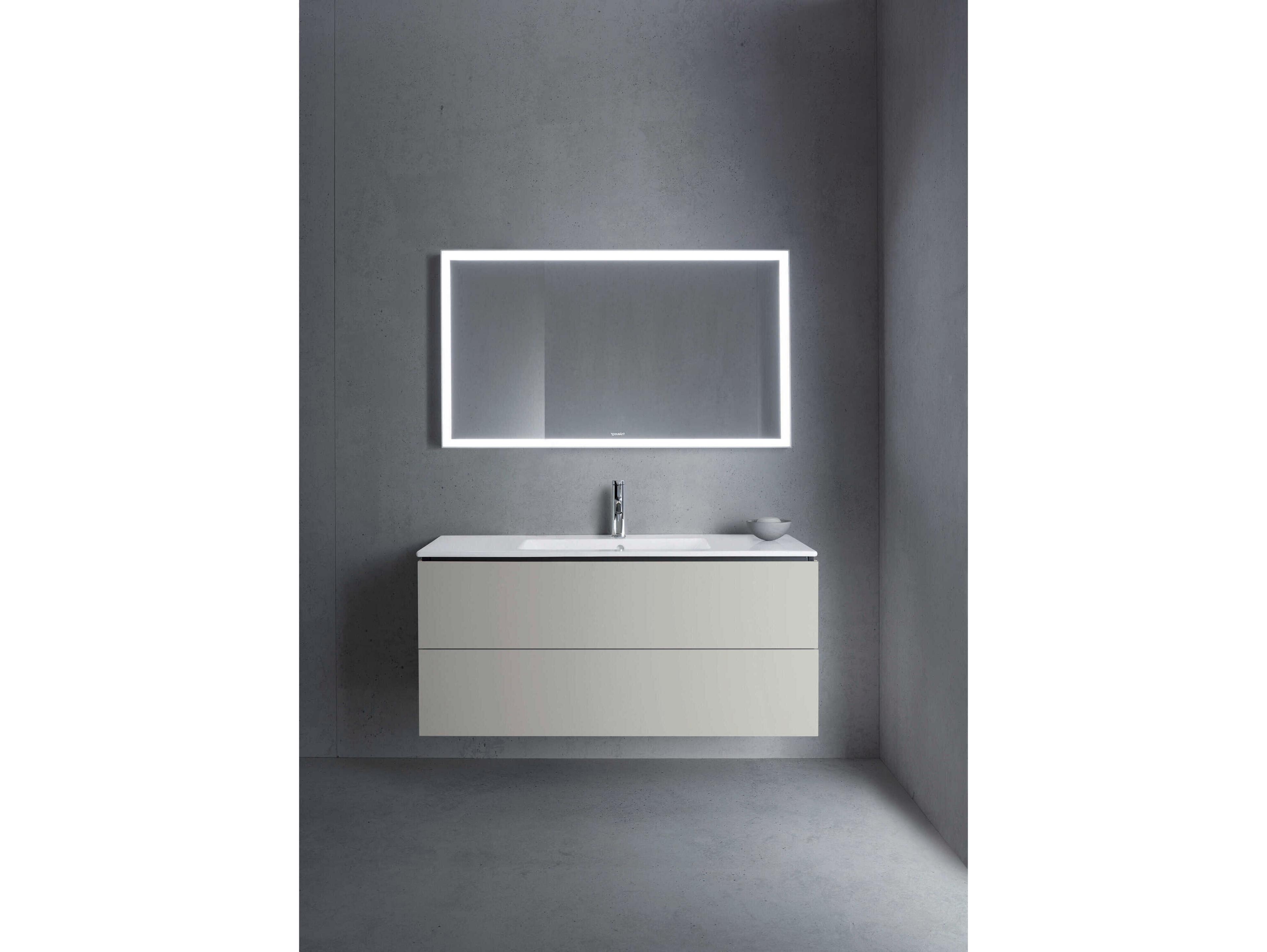 Duravit L-cube 48'' Two Drawer Concrete Gray Matt Wall-Mounted Vanity Unit
