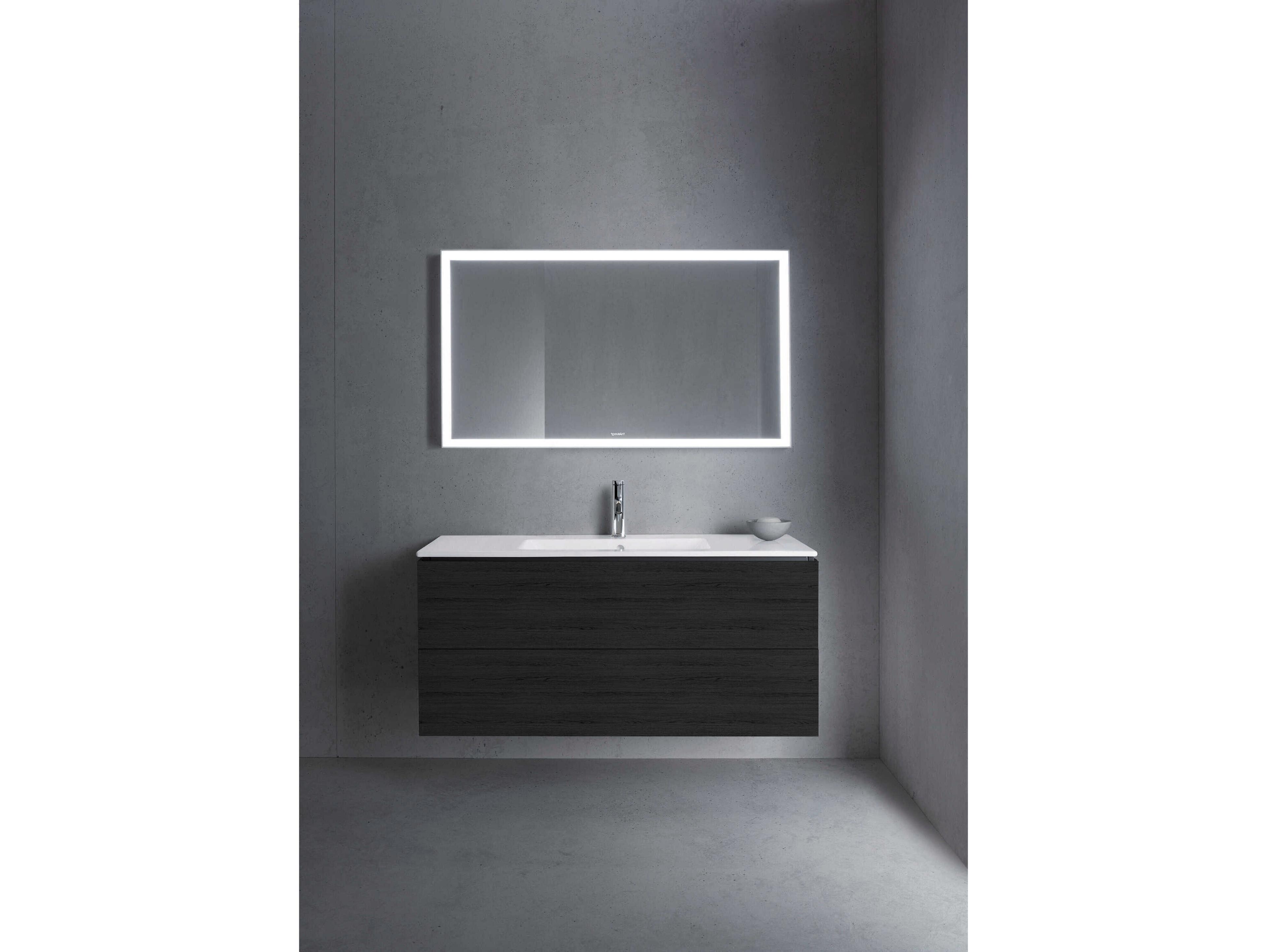 Duravit L-cube 48'' Two Drawer Black Oak Matt Wall-Mounted Vanity Unit