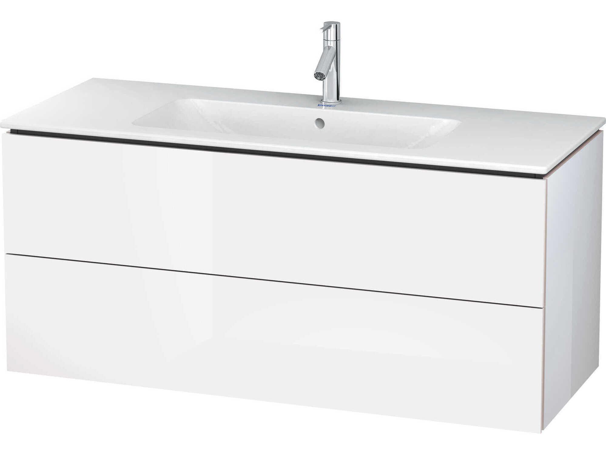 Duravit L-cube 48'' Two Drawer White High Gloss Wall-Mounted Vanity Unit