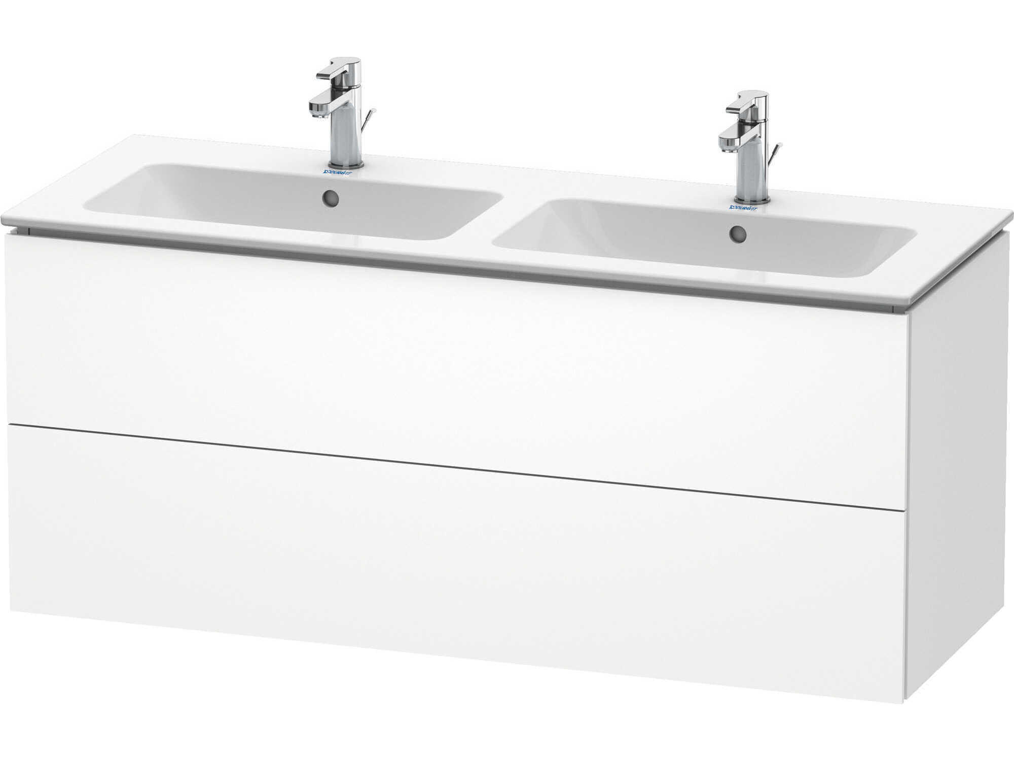 Duravit L-cube 51'' Two Drawer White Matt Wall-Mounted Vanity Unit