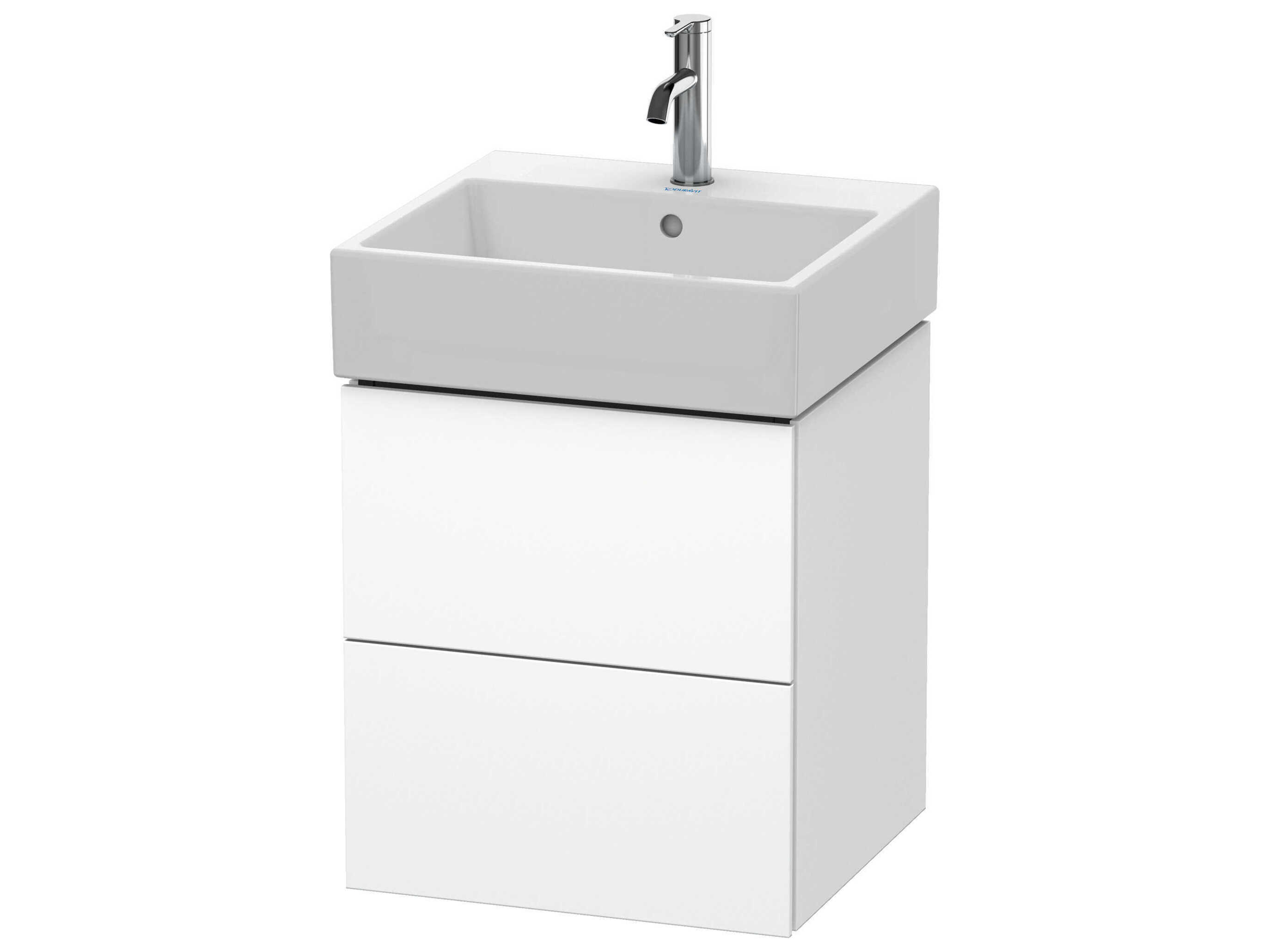 Duravit L-cube 19'' Two Drawer White Matt Wall-Mounted Vanity Unit