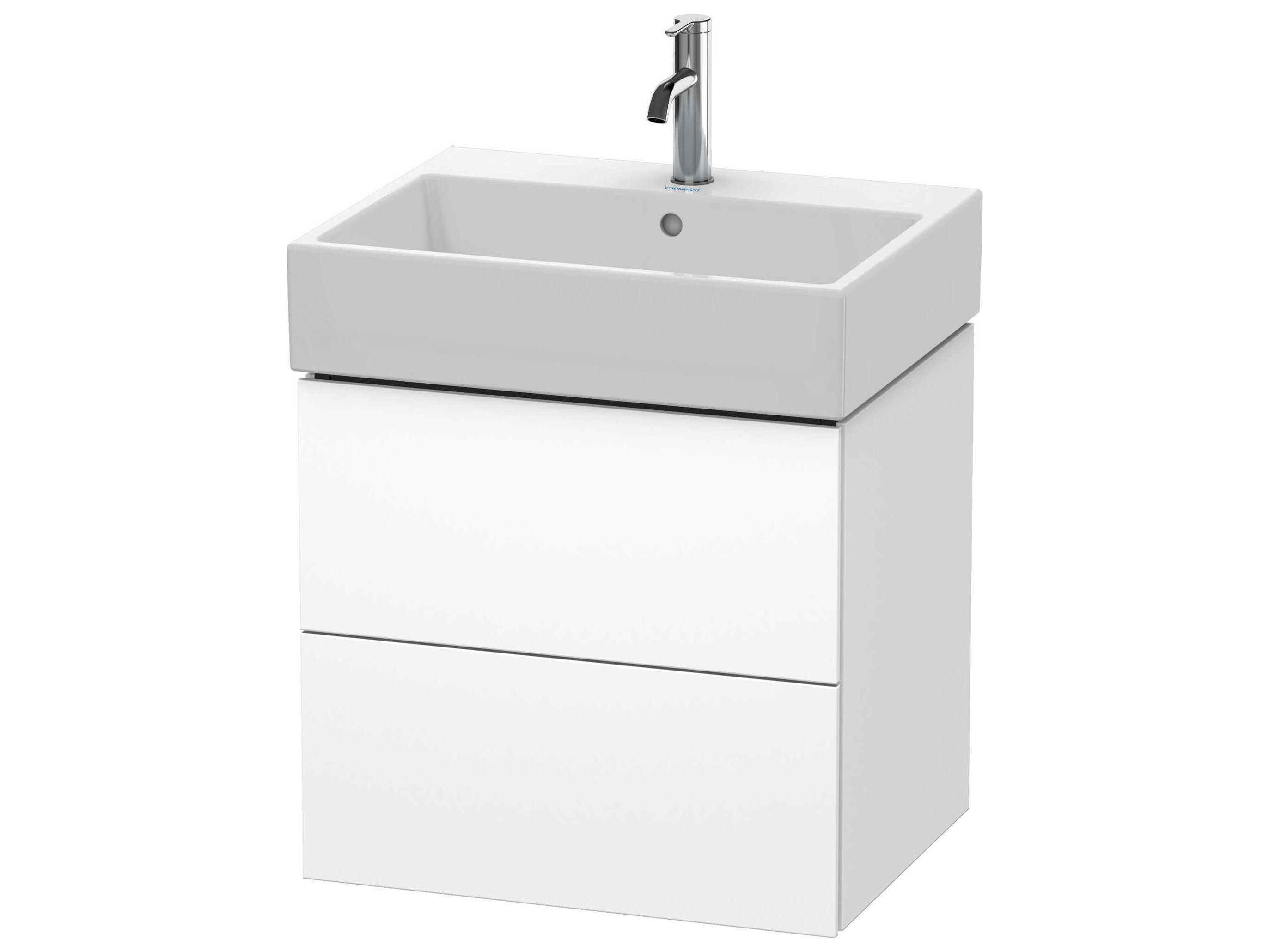 Duravit L-cube 23'' Two Drawer White Matt Wall-Mounted Vanity Unit