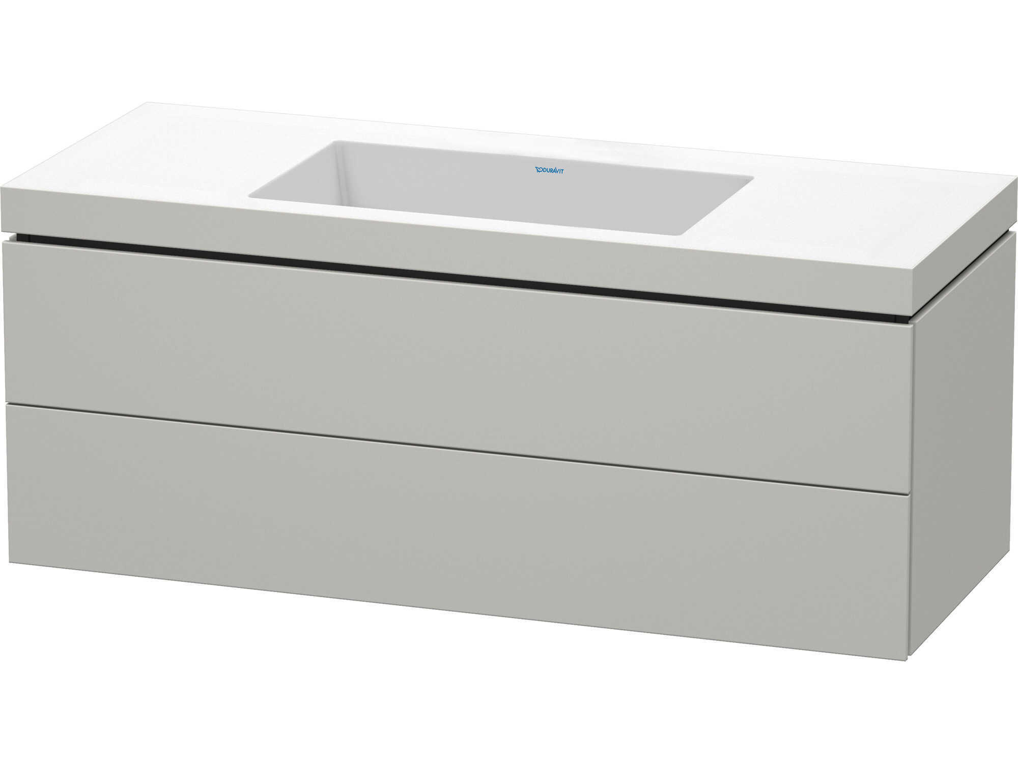 Duravit L-cube 47'' Two Drawer Concrete Gray Matt Wall-Mounted Vanity Unit