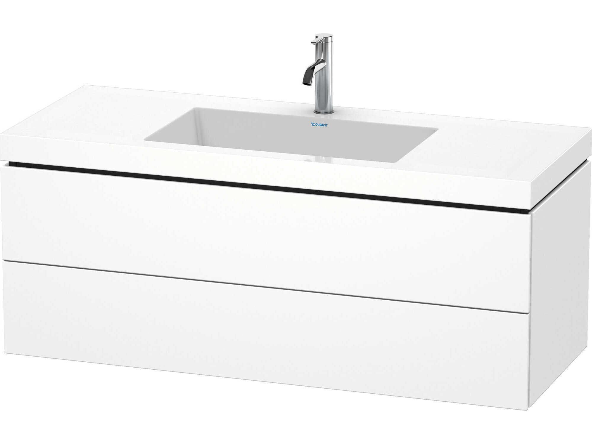 Duravit L-cube 47'' Two Drawer White Matt Wall-Mounted Vanity Unit