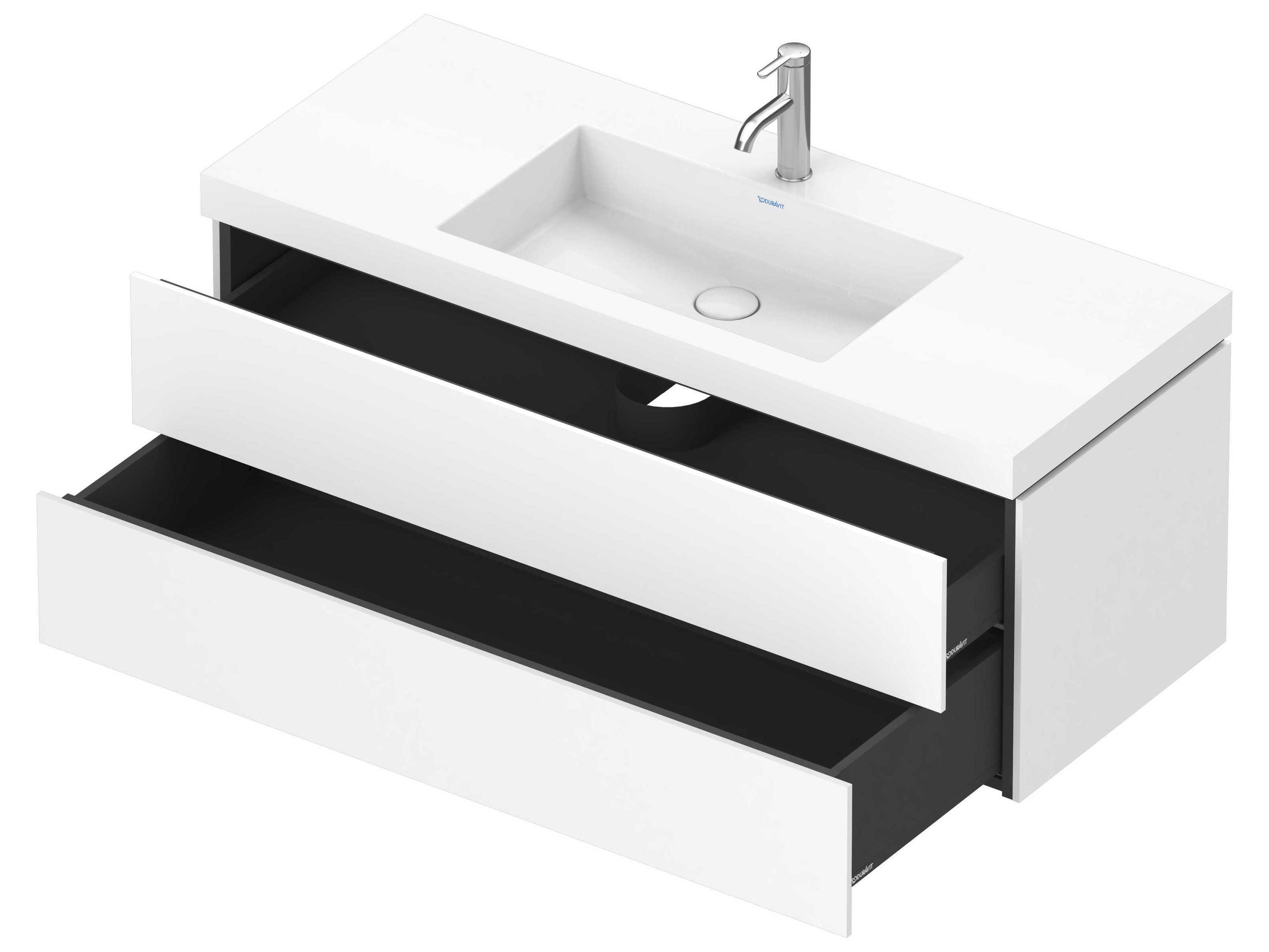 Duravit L-cube 47'' Two Drawer White Matt Wall-Mounted Vanity Unit