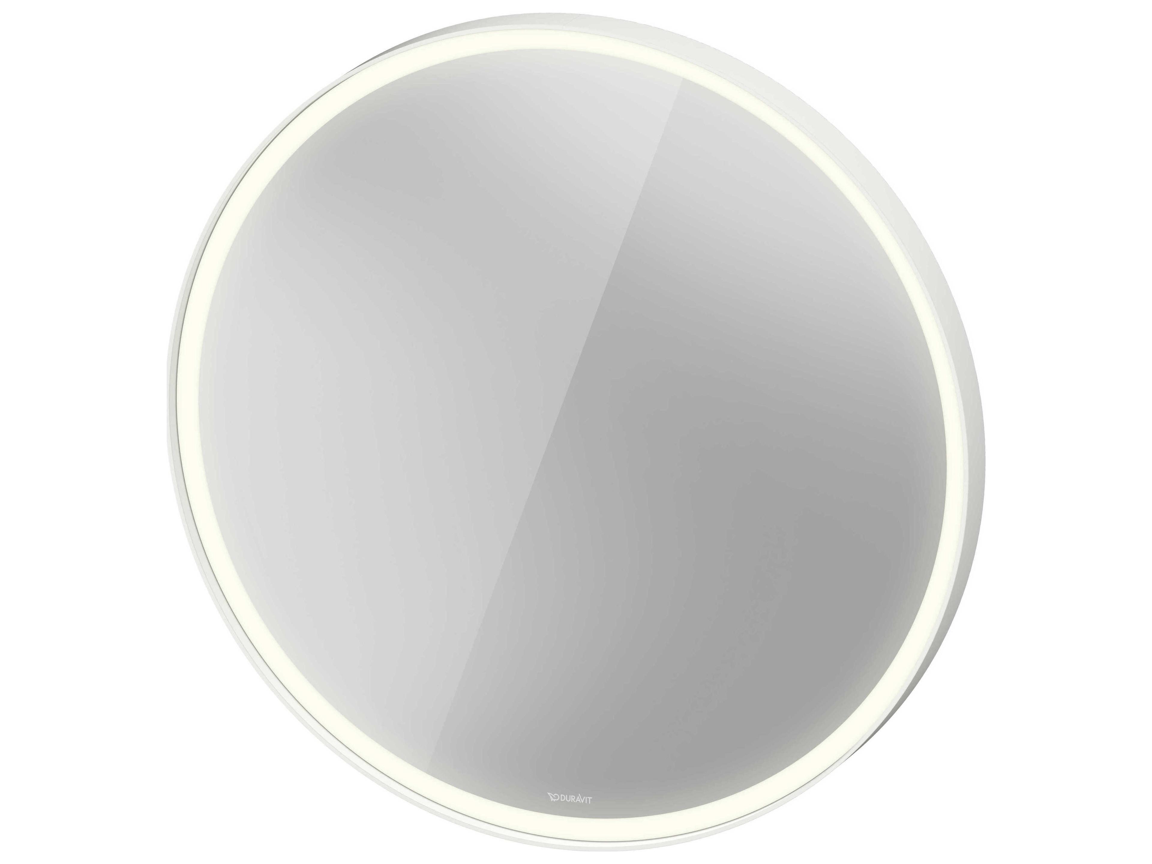 Duravit L-cube 35'' Round White Matte Frame LED Mirror - Sensor Switch