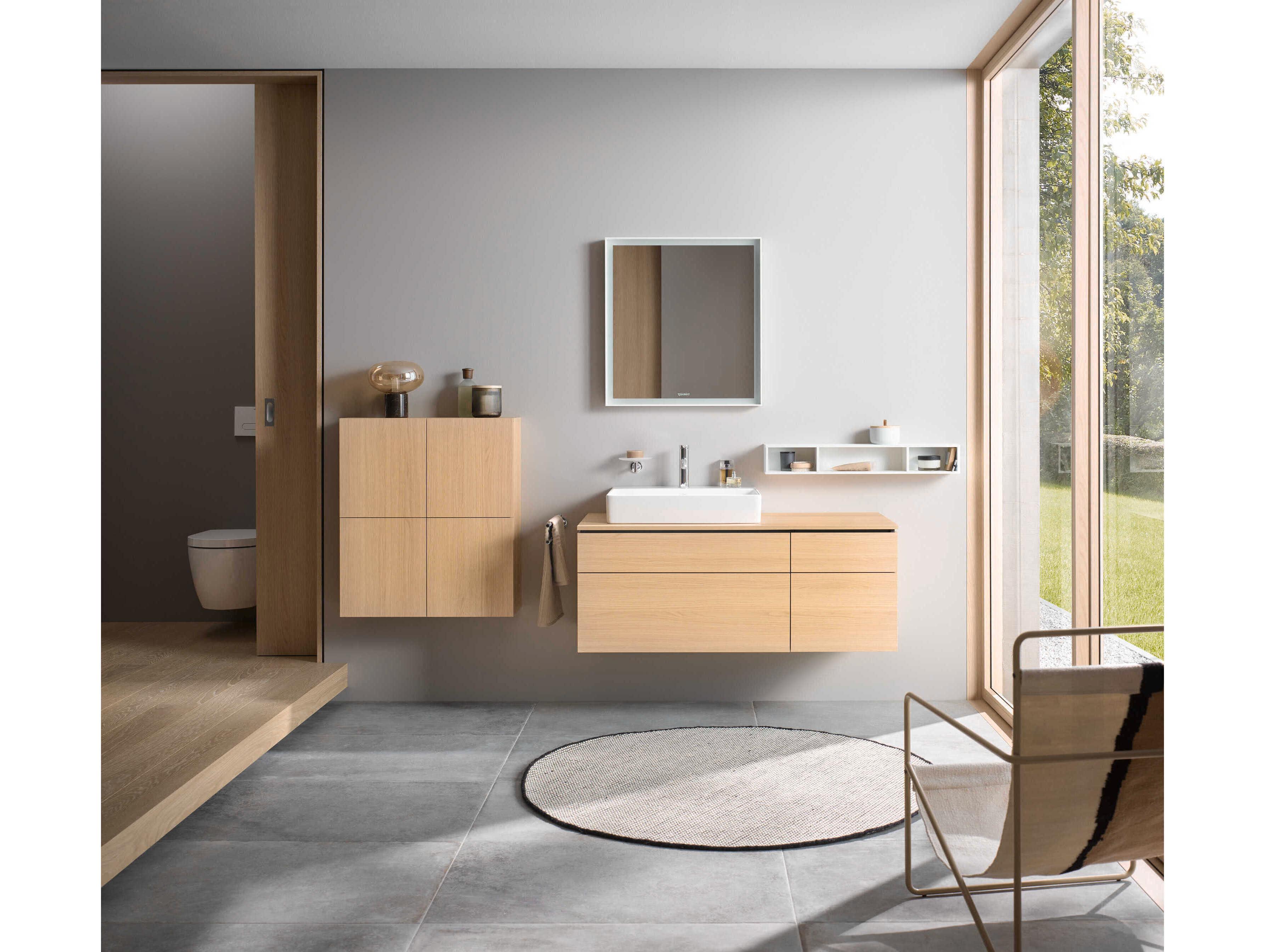 Duravit L-cube 26'' White Matte Frame LED Mirror - Sensor Switch