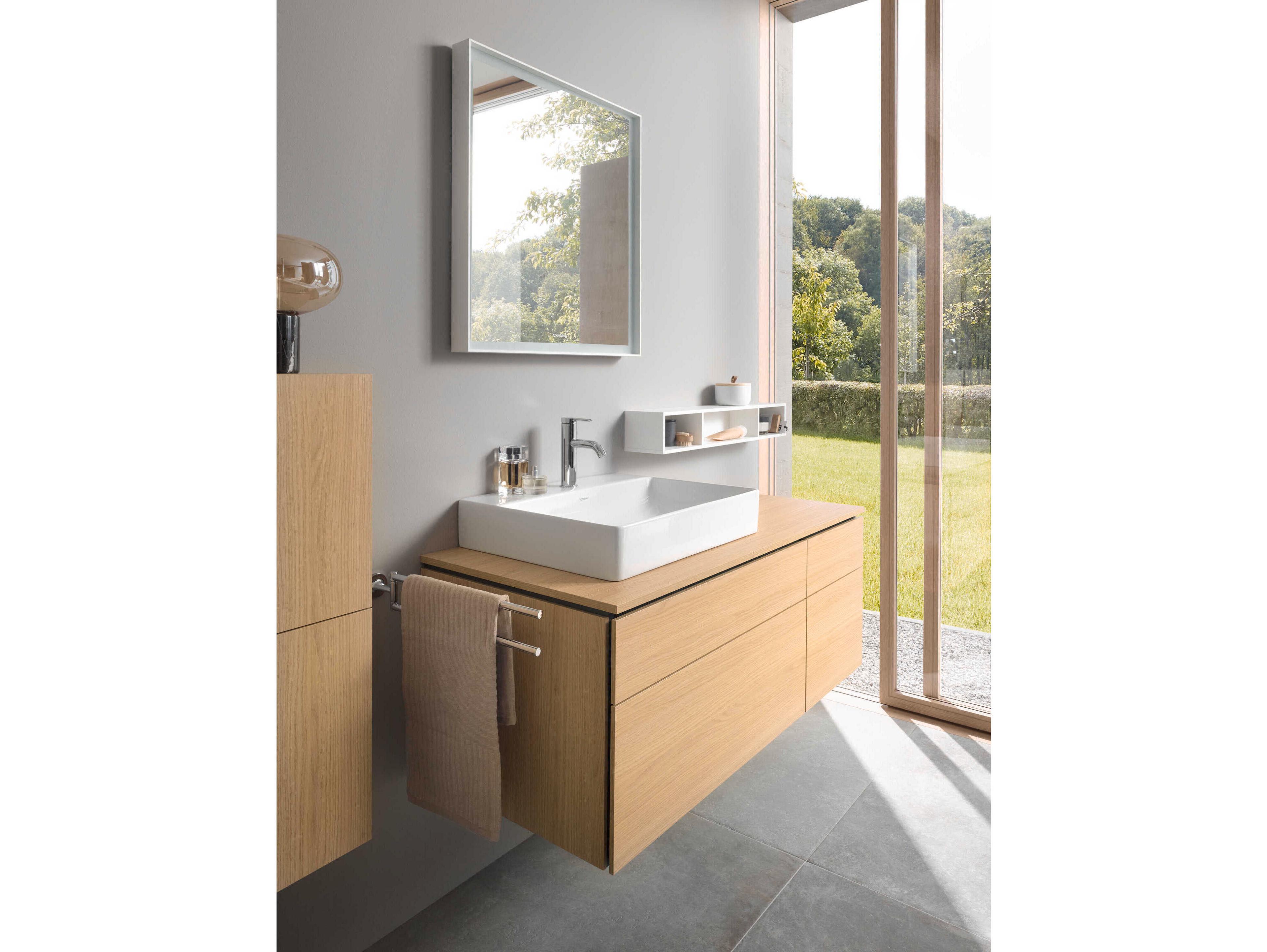 Duravit L-cube 26'' White Aluminium Matte Frame LED Mirror - Sensor Switch