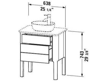 Duravit Luv 25'' Nordic White Satin Matt Freestanding Vanity Unit