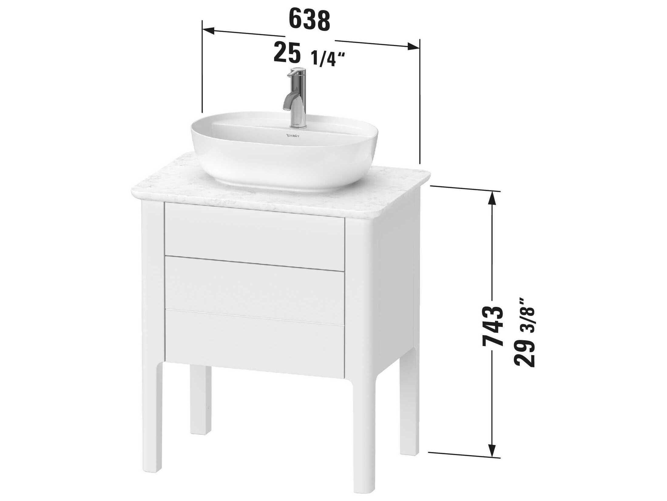 Duravit Luv 25'' Nordic White Satin Matt Freestanding Vanity Unit