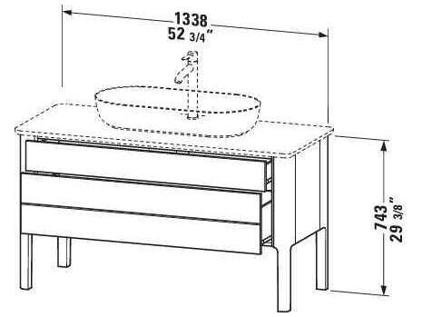Duravit Luv 53'' Stone Gray Satin Matt Freestanding Vanity Unit