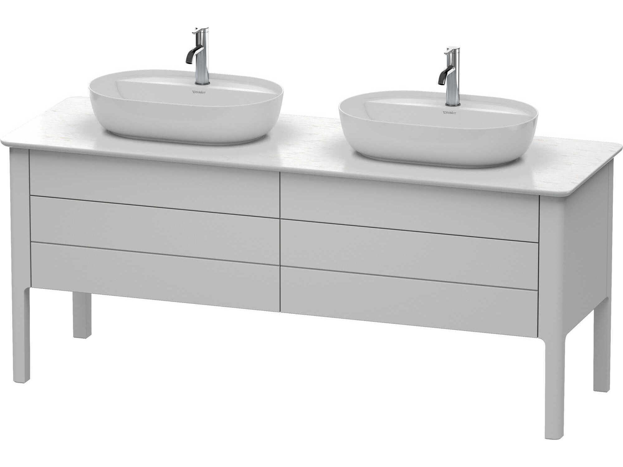 Duravit Luv 68'' Nordic White Satin Matt Freestanding Vanity Unit - 2 Cut-outs