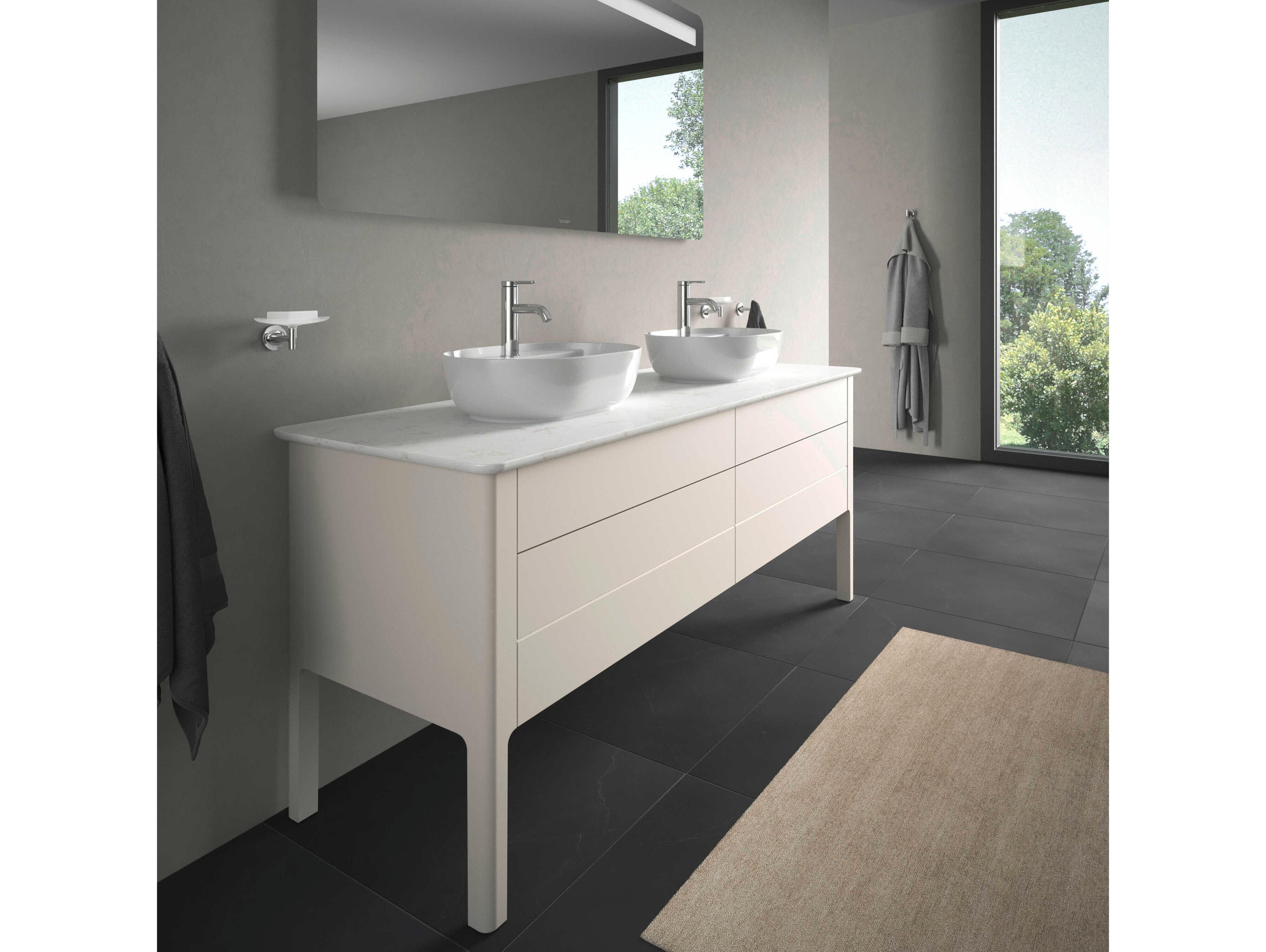 Duravit Luv 68'' Nordic White Satin Matt Freestanding Vanity Unit - 2 Cut-outs