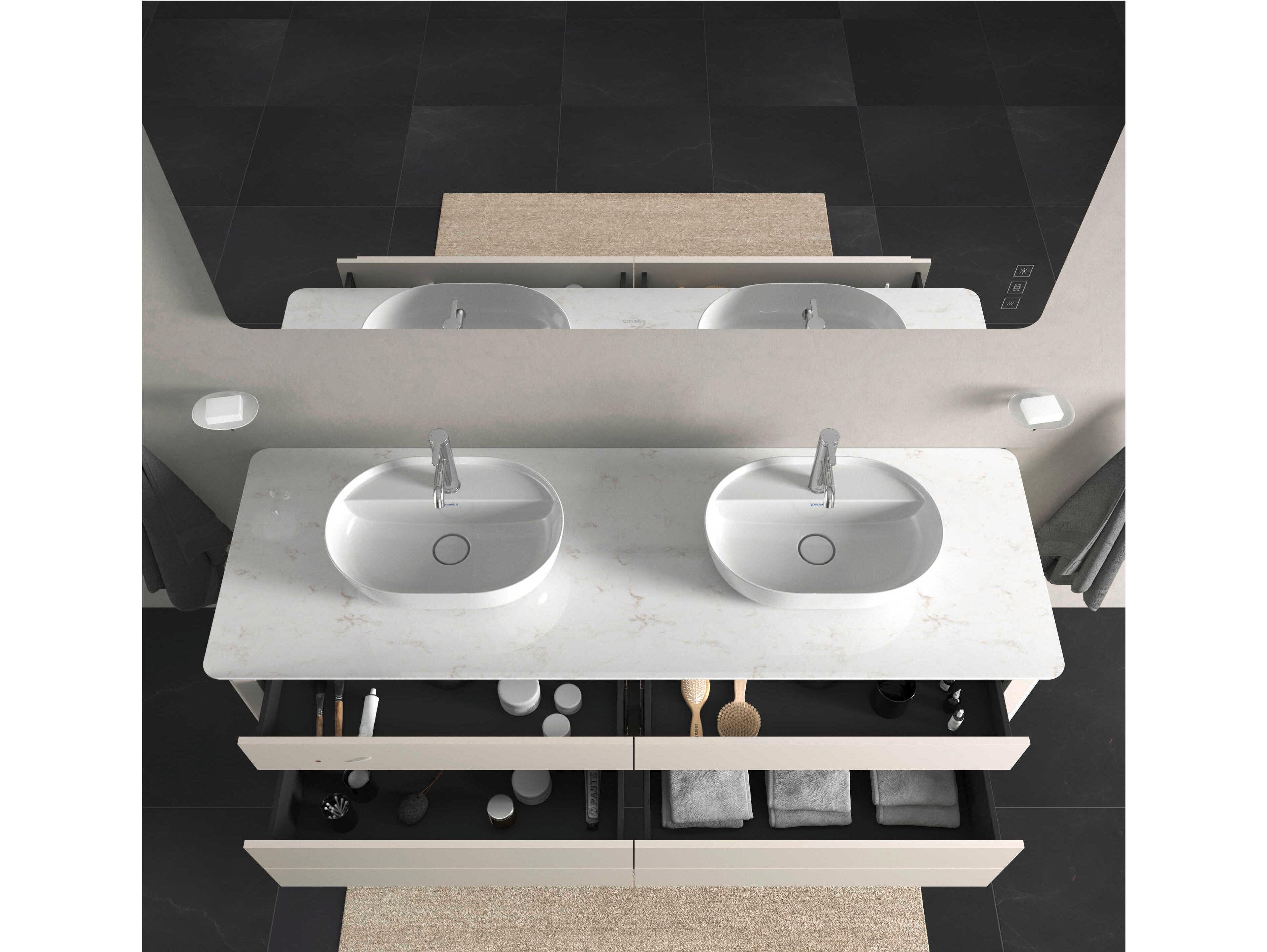 Duravit Luv 68'' Nordic White Satin Matt Freestanding Vanity Unit - 2 Cut-outs