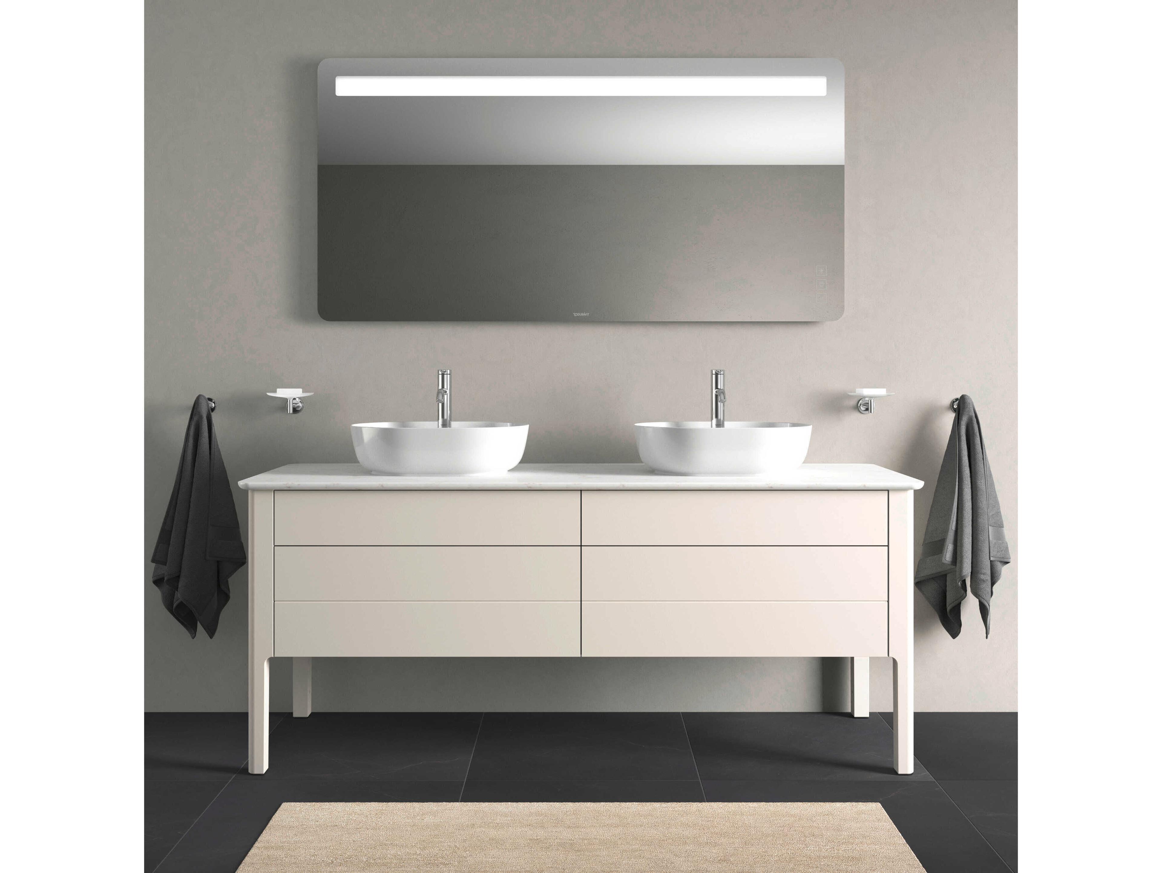 Duravit Luv 68'' Nordic White Satin Matt Freestanding Vanity Unit - 2 Cut-outs