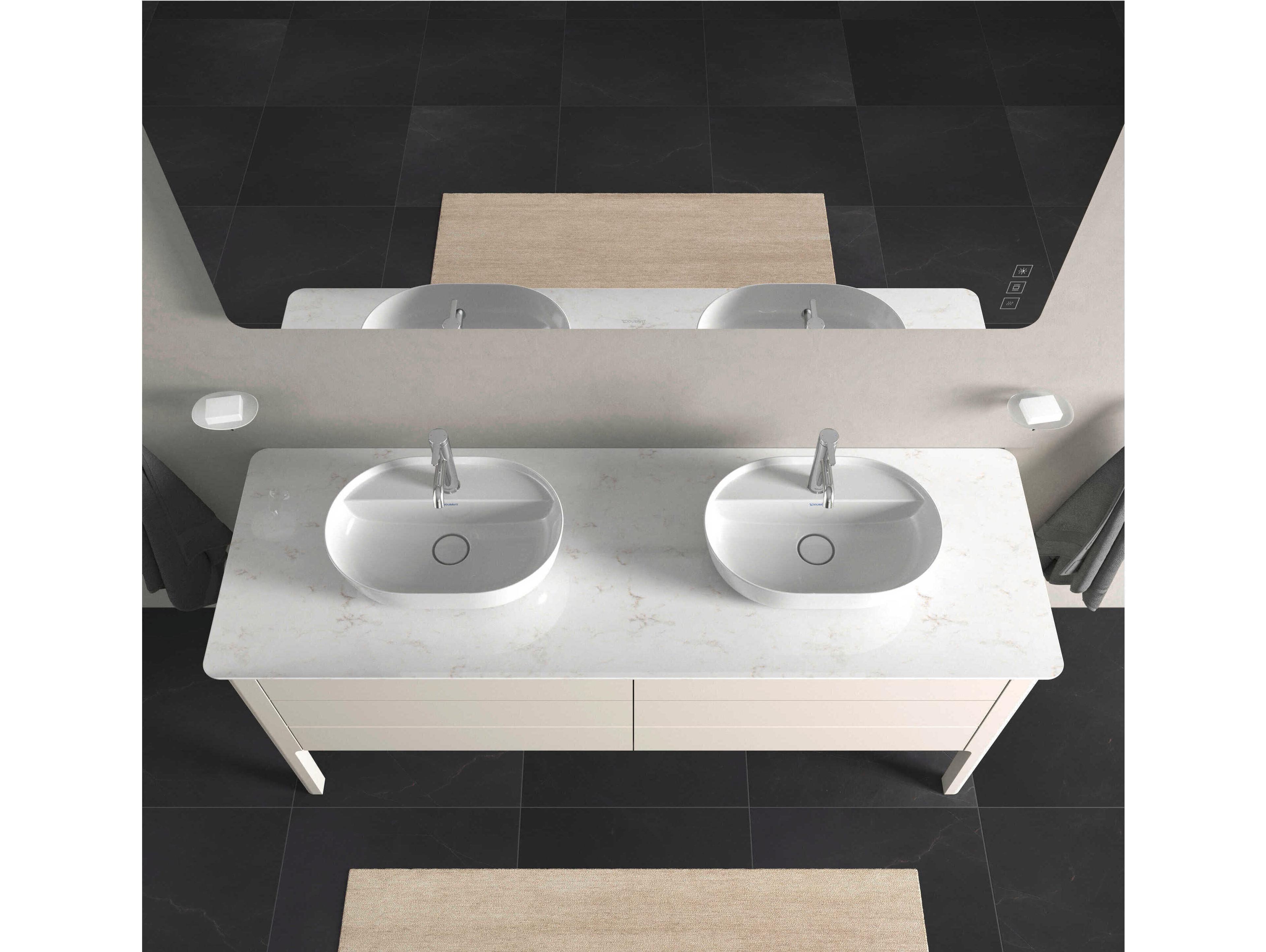 Duravit Luv 68'' Nordic White Satin Matt Freestanding Vanity Unit - 2 Cut-outs