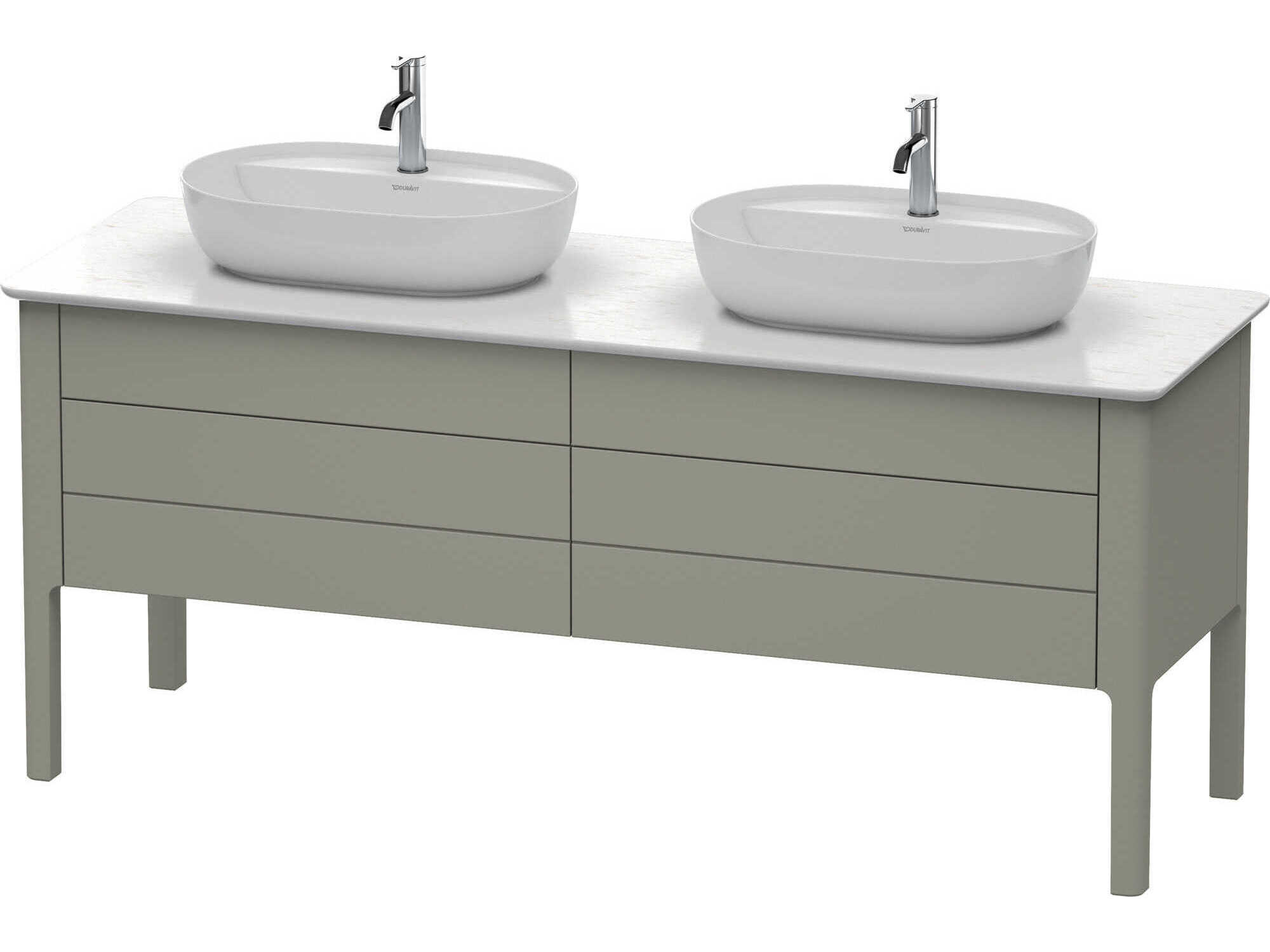 Duravit Luv 68'' Stone Gray Satin Matt Freestanding Vanity Unit - 2 Cut-outs
