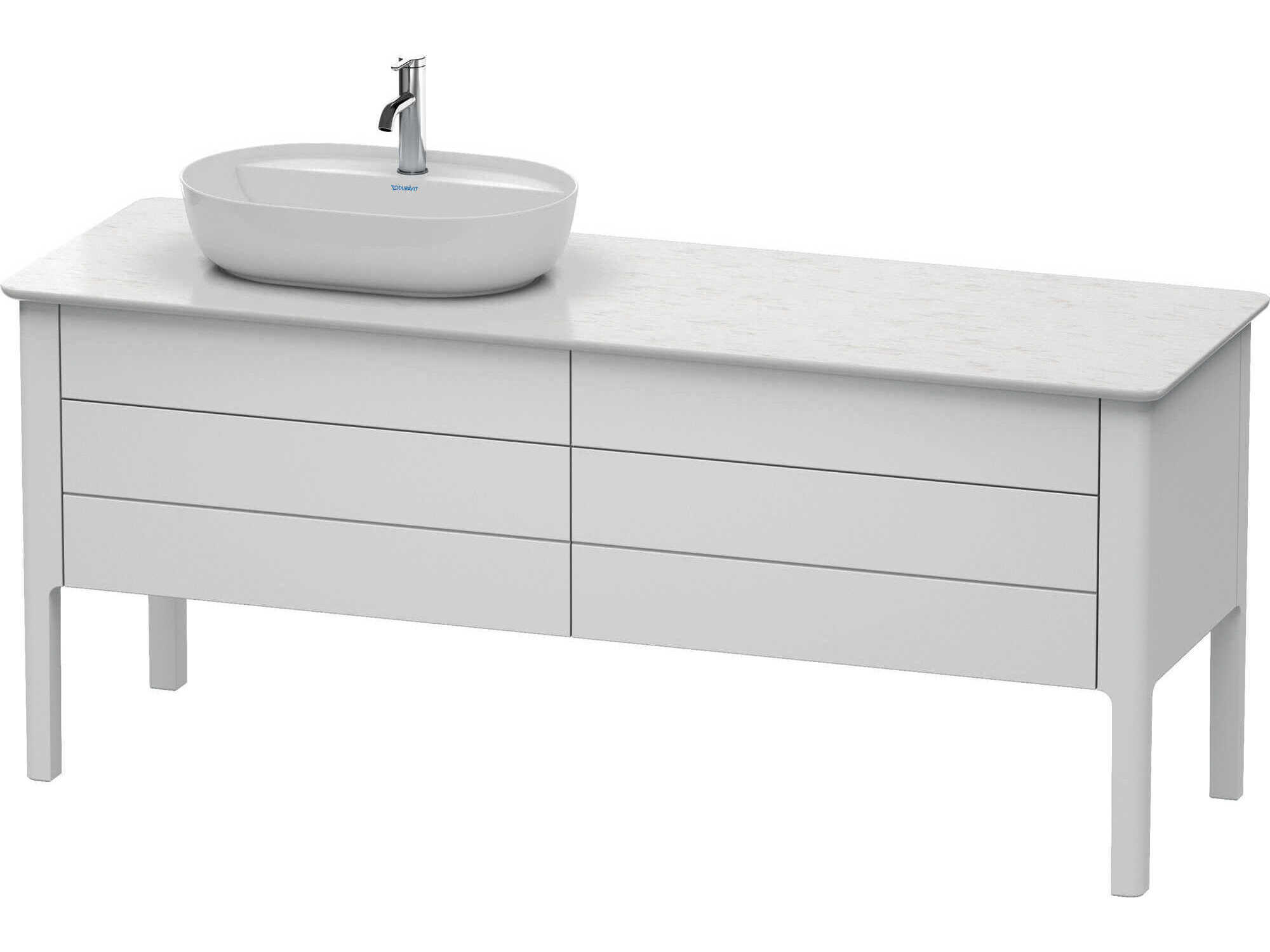 Duravit Luv 68'' White Satin Matt Freestanding Vanity Unit - 1 Left Side Cut-out