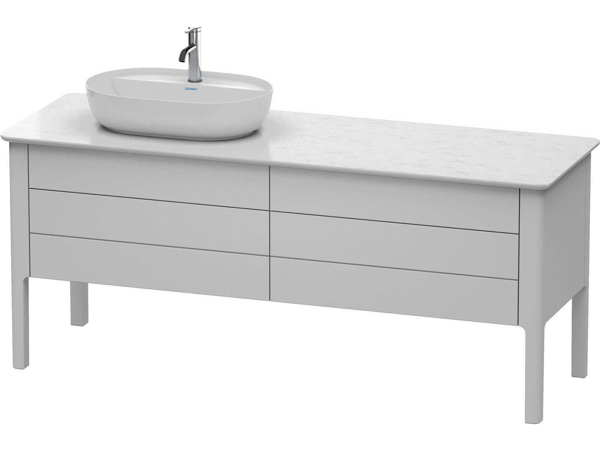 Duravit Luv 68'' Nordic White Satin Matt Freestanding Vanity Unit - 1 Left Side Cut-out