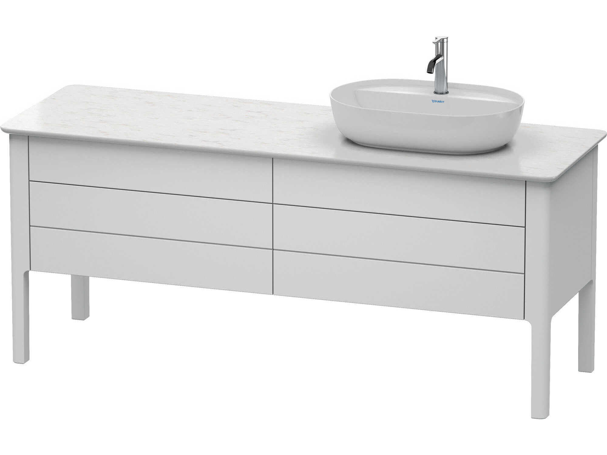 Duravit Luv 68'' White Satin Matt Freestanding Vanity Unit - 1 Right Side Cut-out