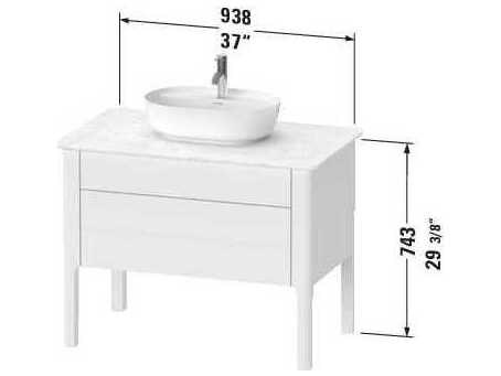 Duravit Luv 37'' Stone Gray Satin Matt Freestanding Vanity Unit