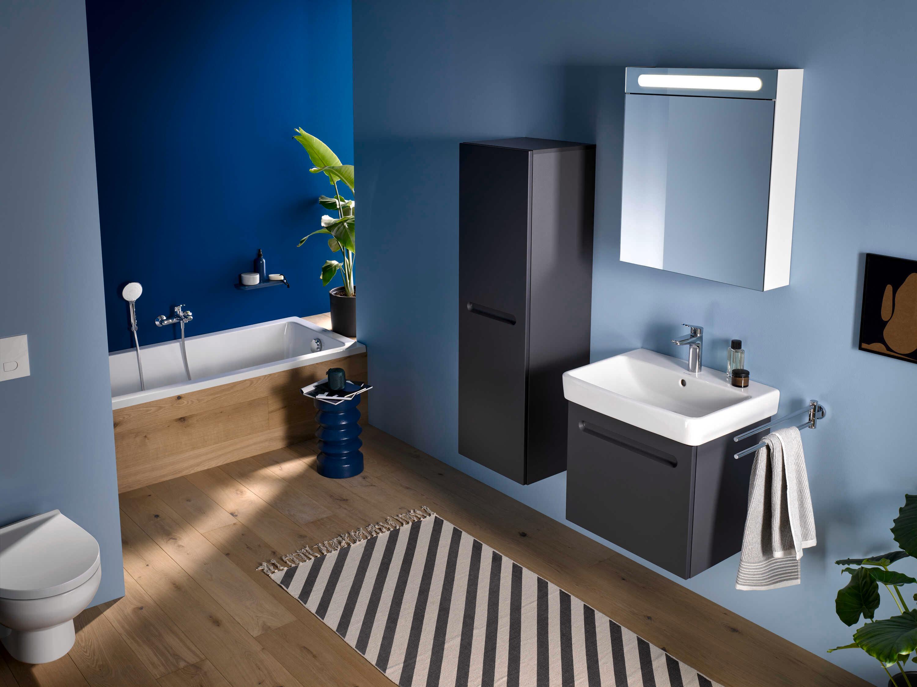 Duravit Duravit No.1 16'' Semi-Tall Graphite Matt Wall- Mounted Cabinet - Right Hinge