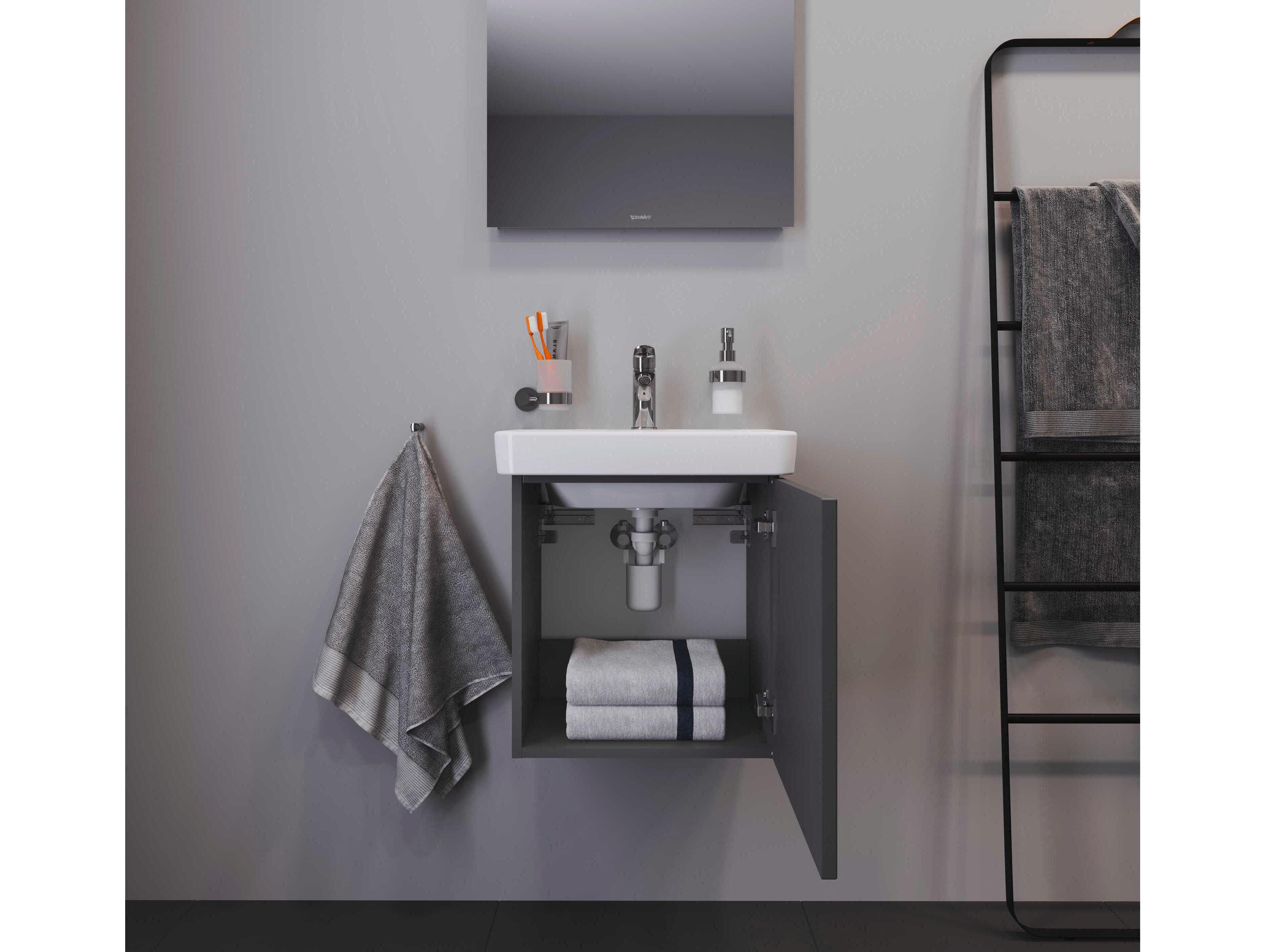 Duravit Duravit No.1 17'' Graphite Matt Wall-Mounted Vanity - Right Hinge