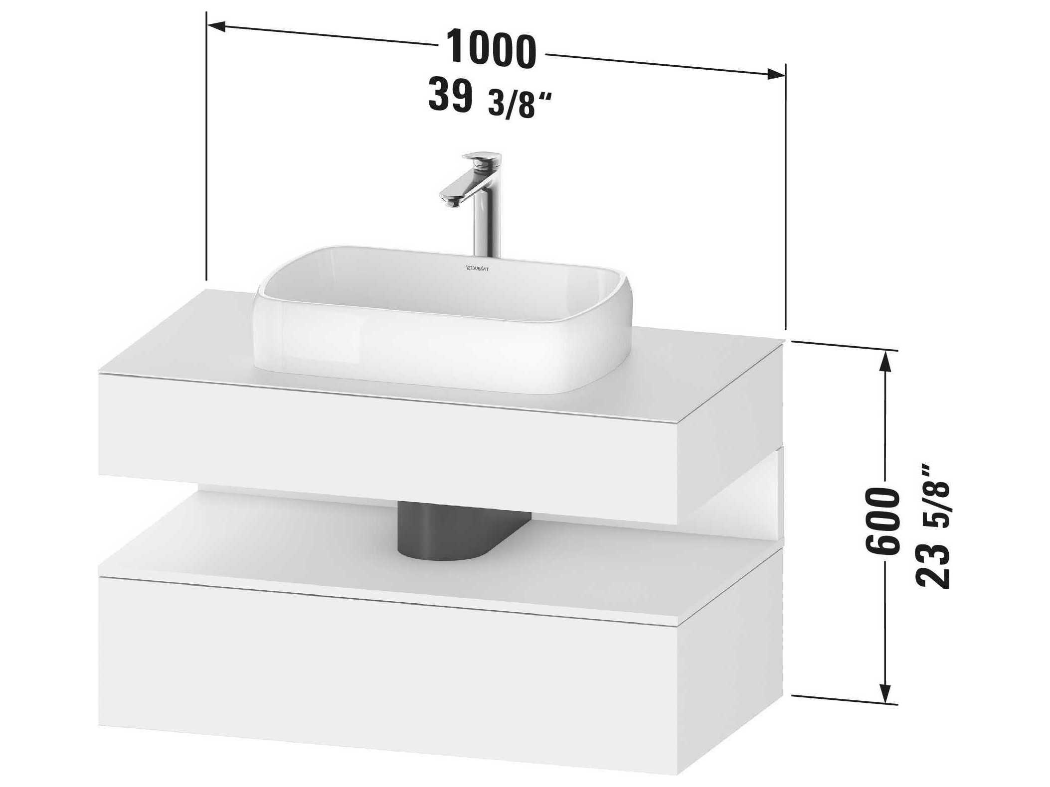 Duravit Qatego 39'' White Matt Wall-Mounted Vanity Unit