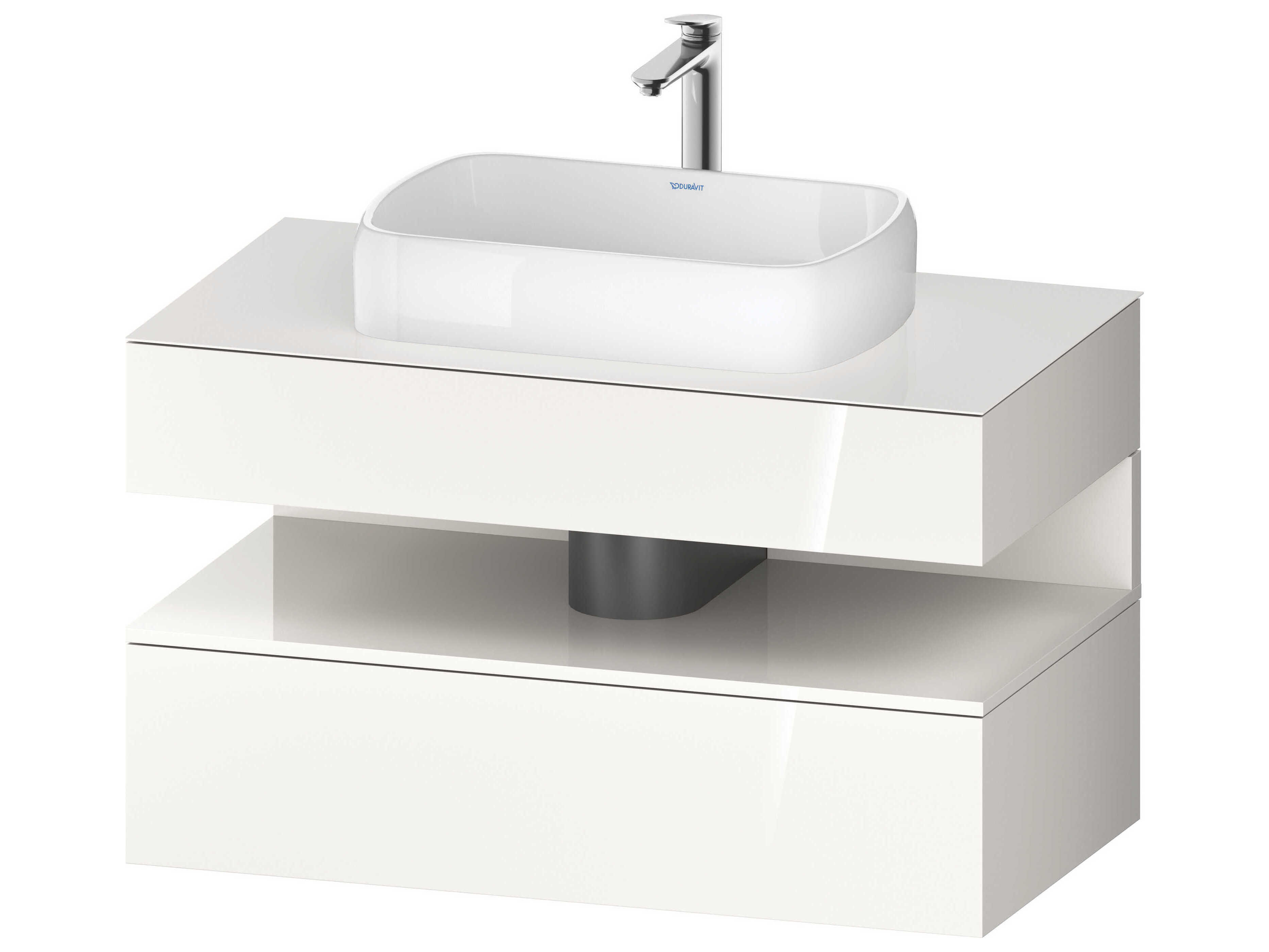Duravit Qatego 39'' White High Gloss Wall-Mounted Vanity Unit