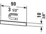 Duravit 4'' Chrome High Gloss Magnetic Bar