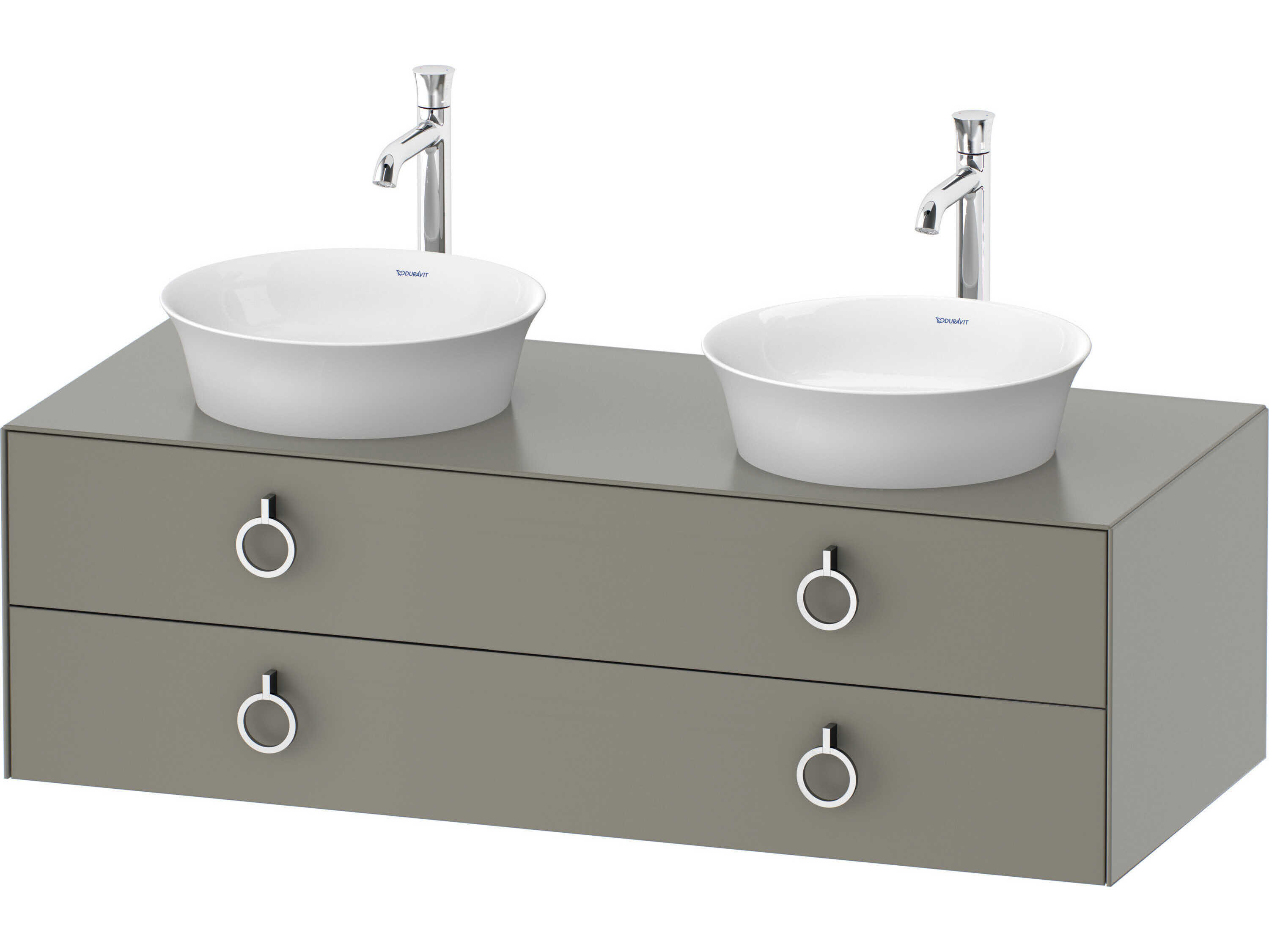 Duravit White Tulip 51'' Stone Gray Satin Matte Vanity Unit
