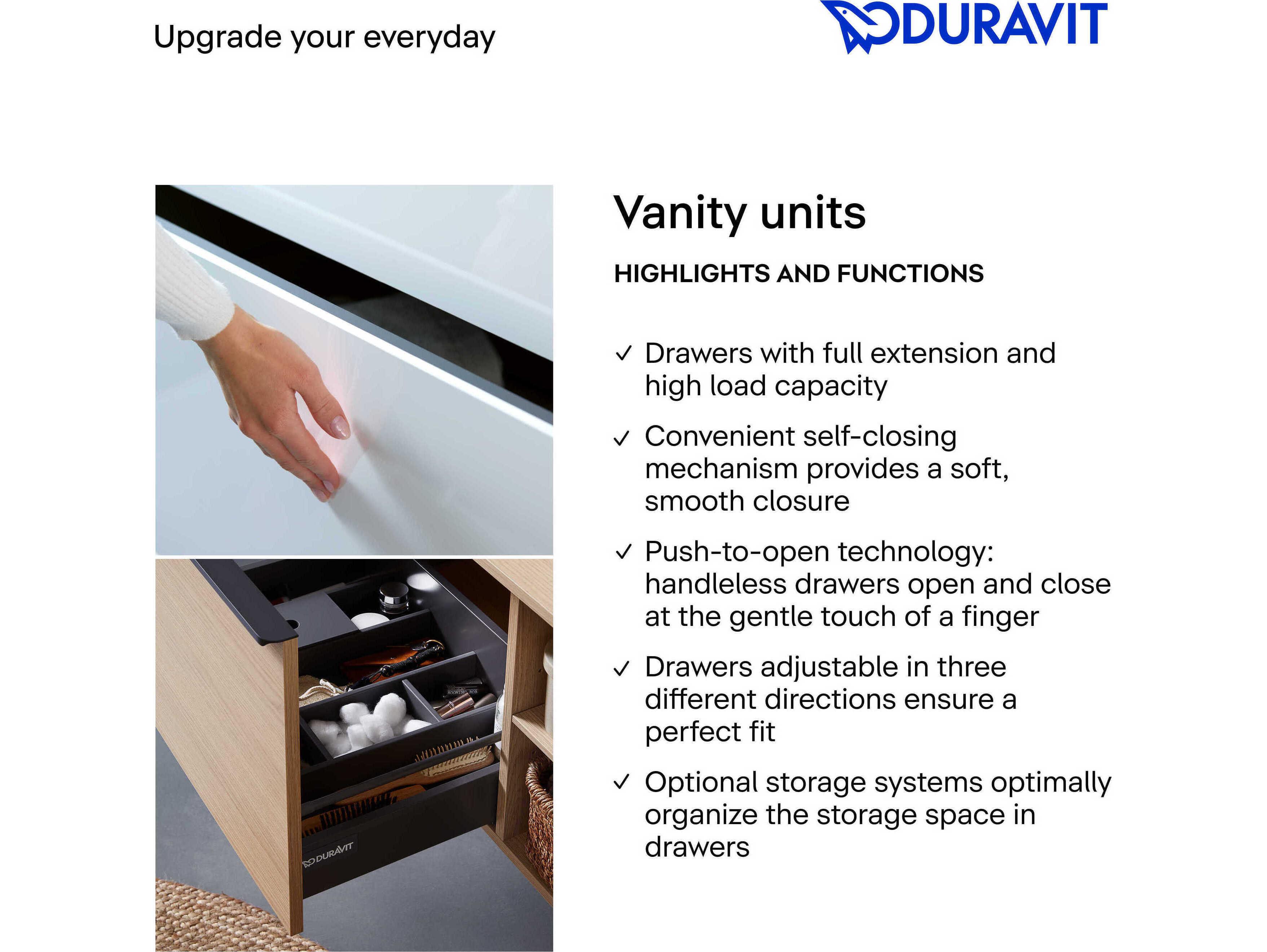 Duravit White Tulip 51'' Graphite High Gloss Matte Vanity Unit