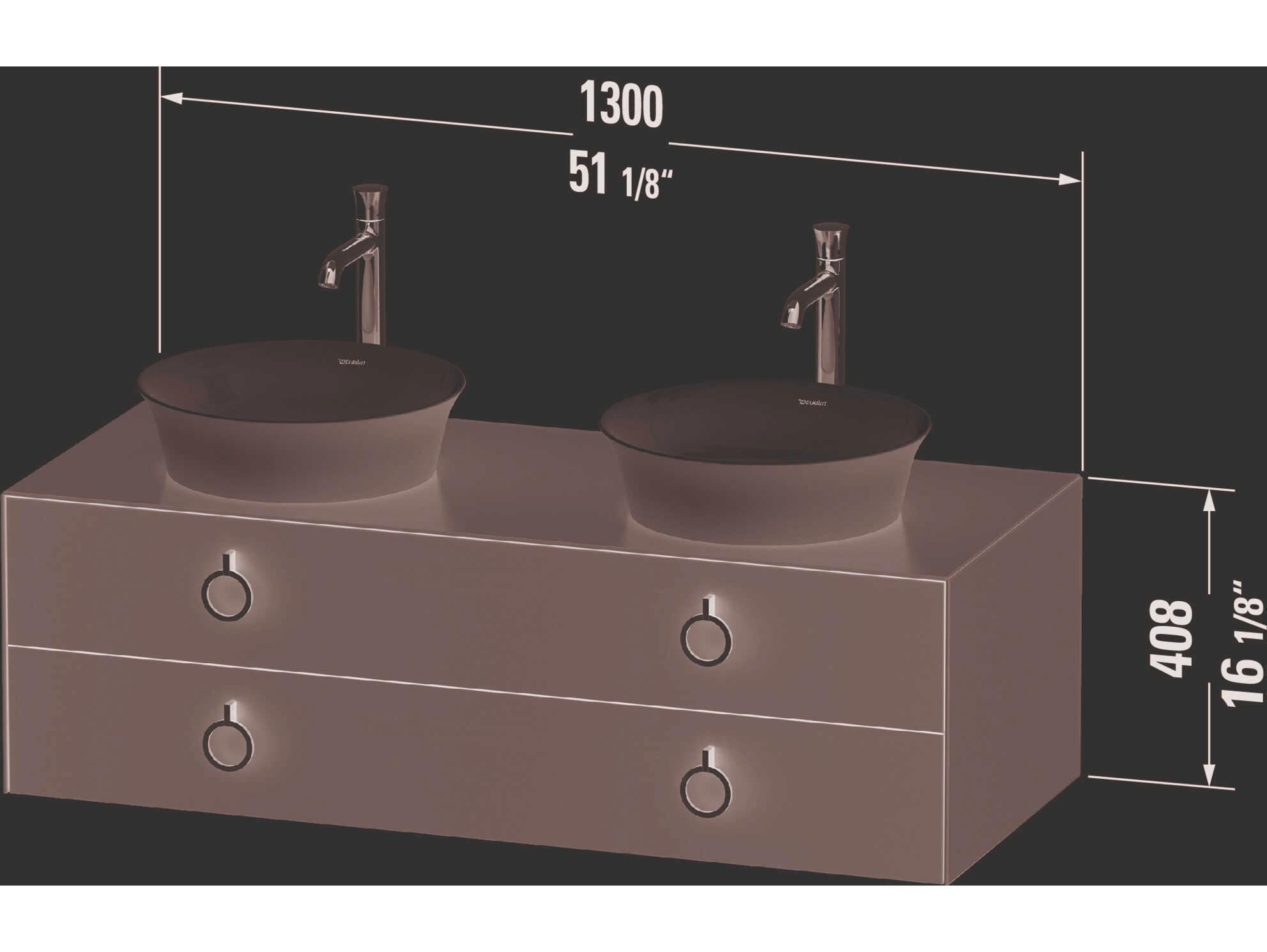 Duravit White Tulip 51'' Graphite High Gloss Matte Vanity Unit