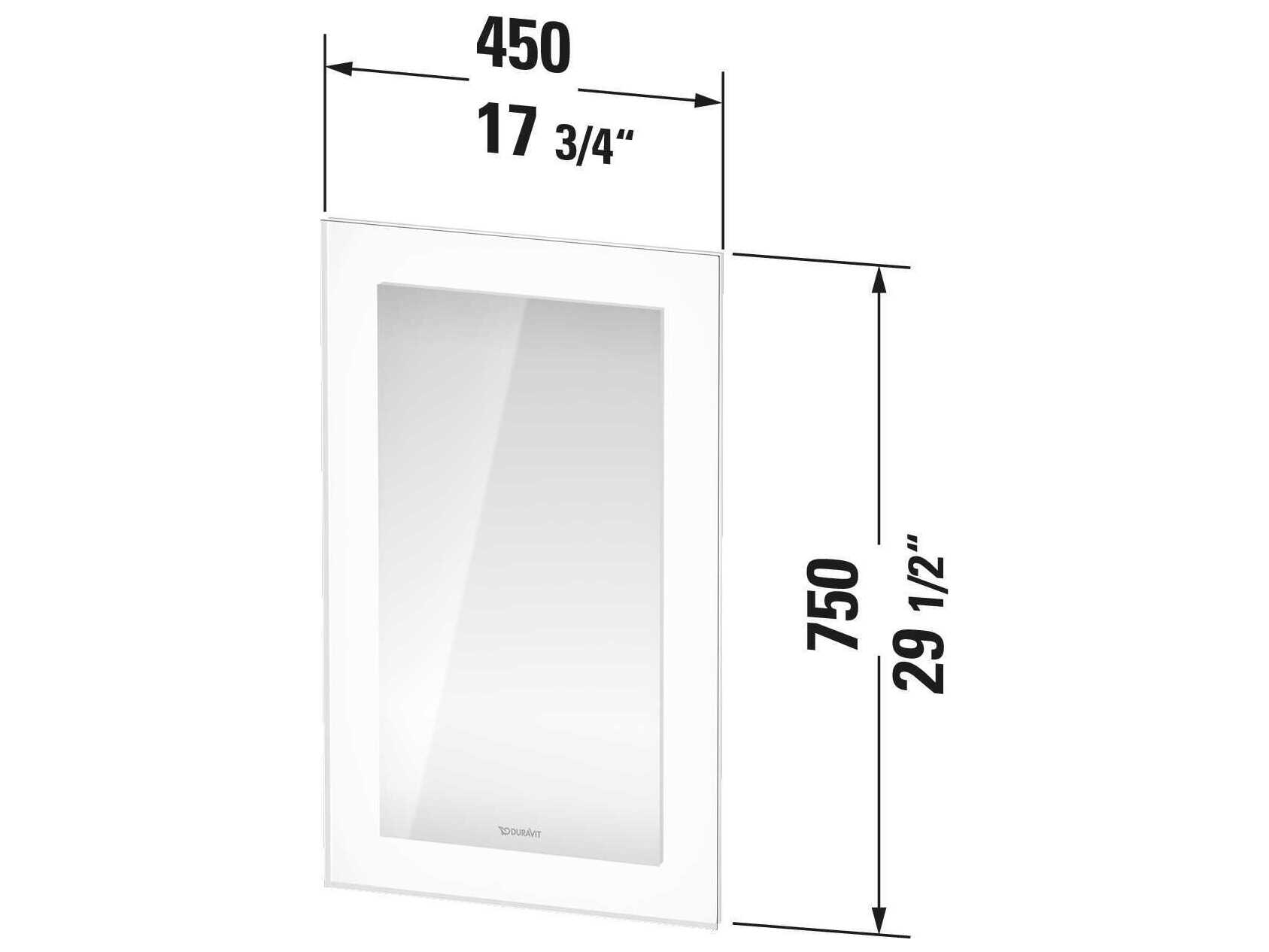 Duravit White Tulip 18'' White Wall Mirror