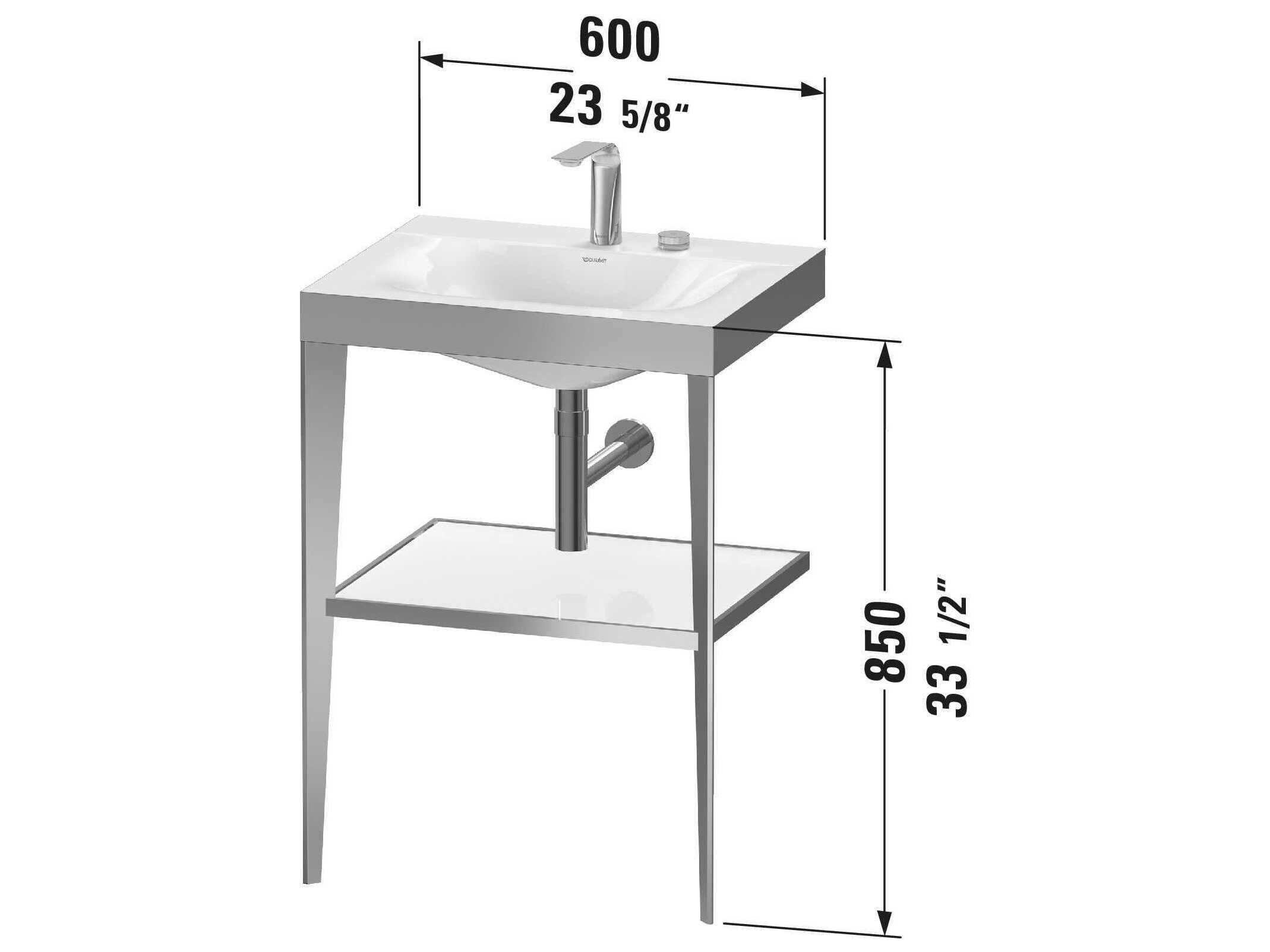 Duravit Xviu 24'' White/Black Oak Matt Set with Metal Console