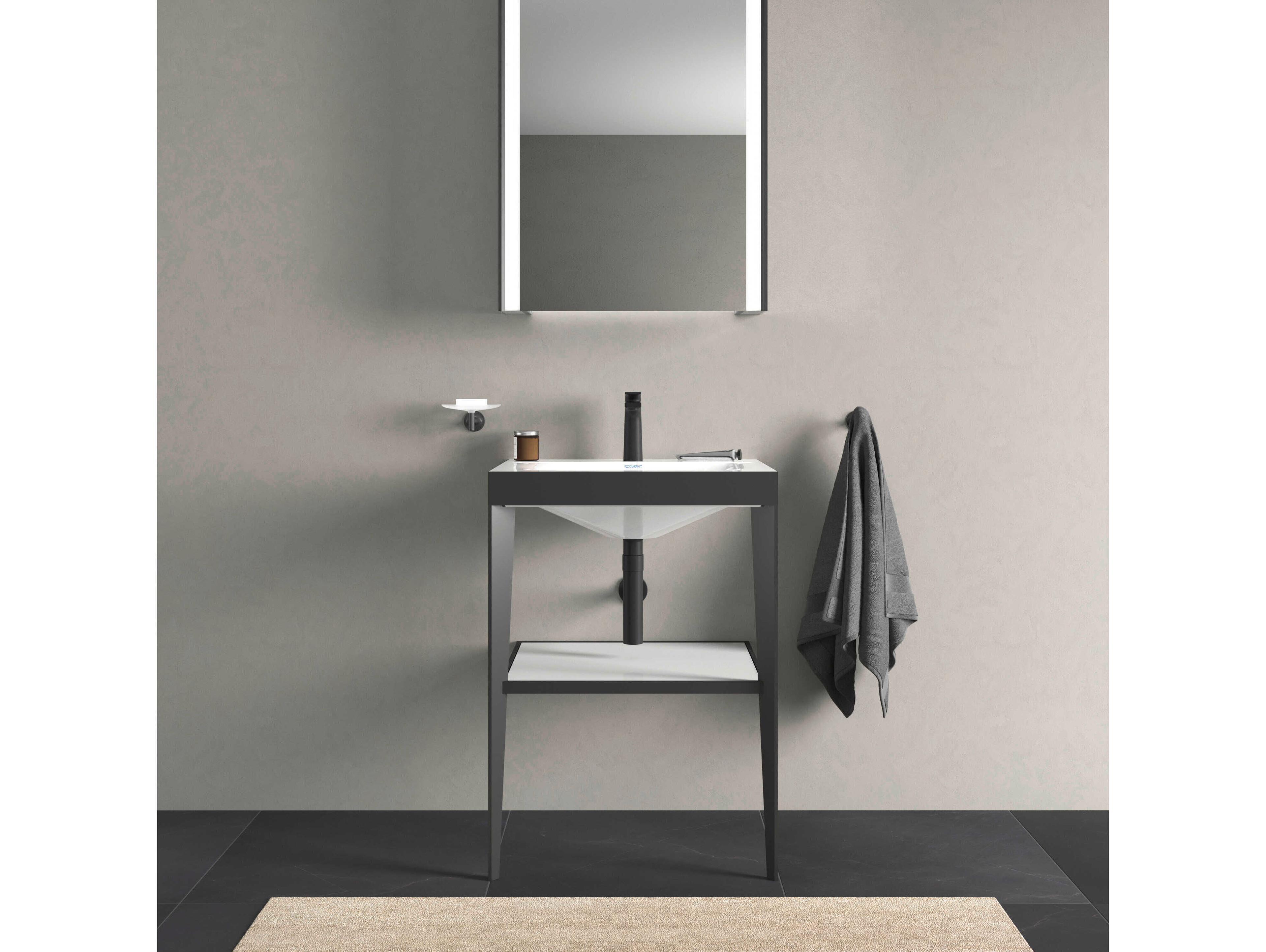 Duravit Xviu 24'' White/Black High Gloss Lacquer Set with Metal Console