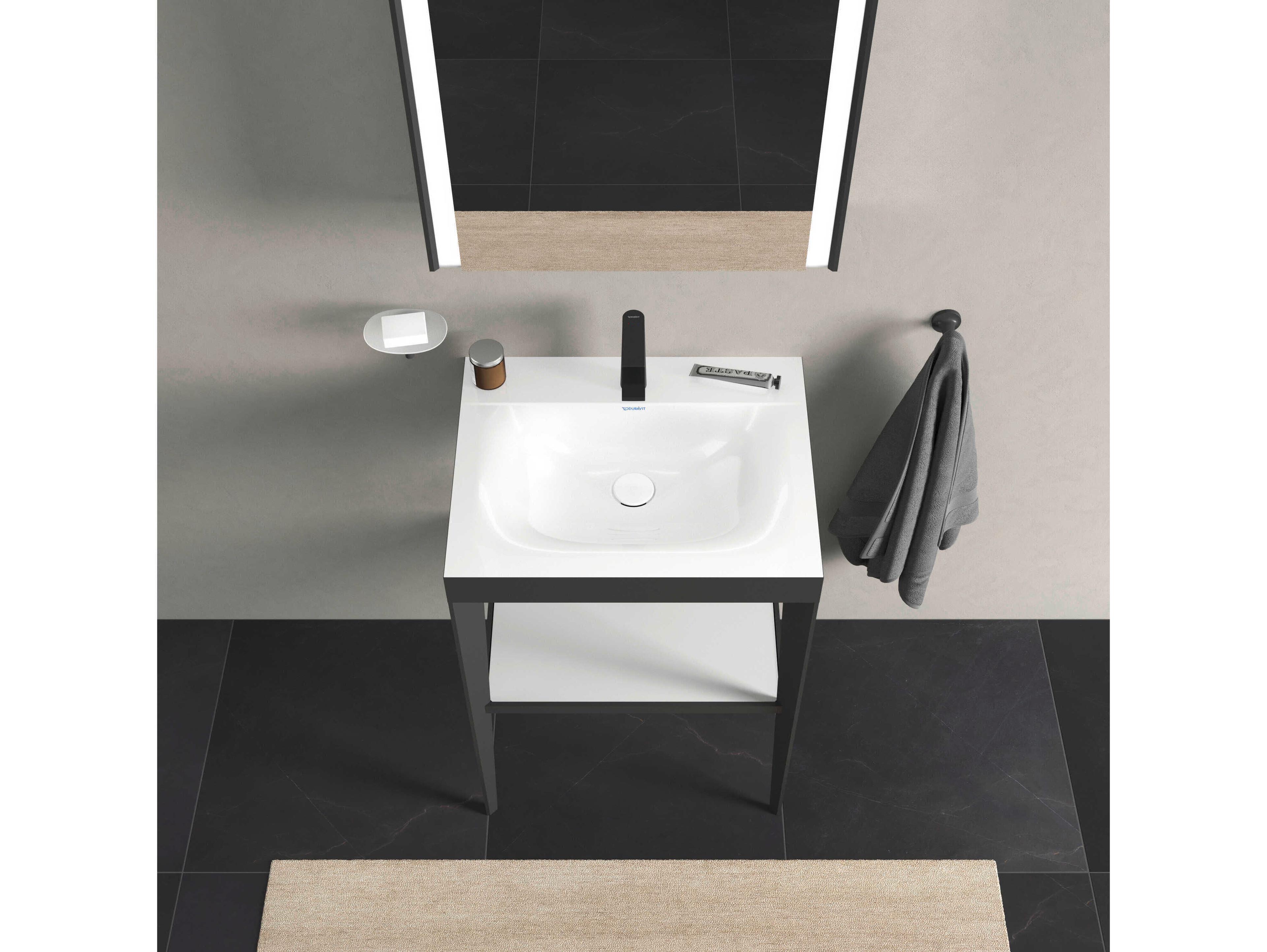 Duravit Xviu 24'' White/Black High Gloss Lacquer Set with Metal Console
