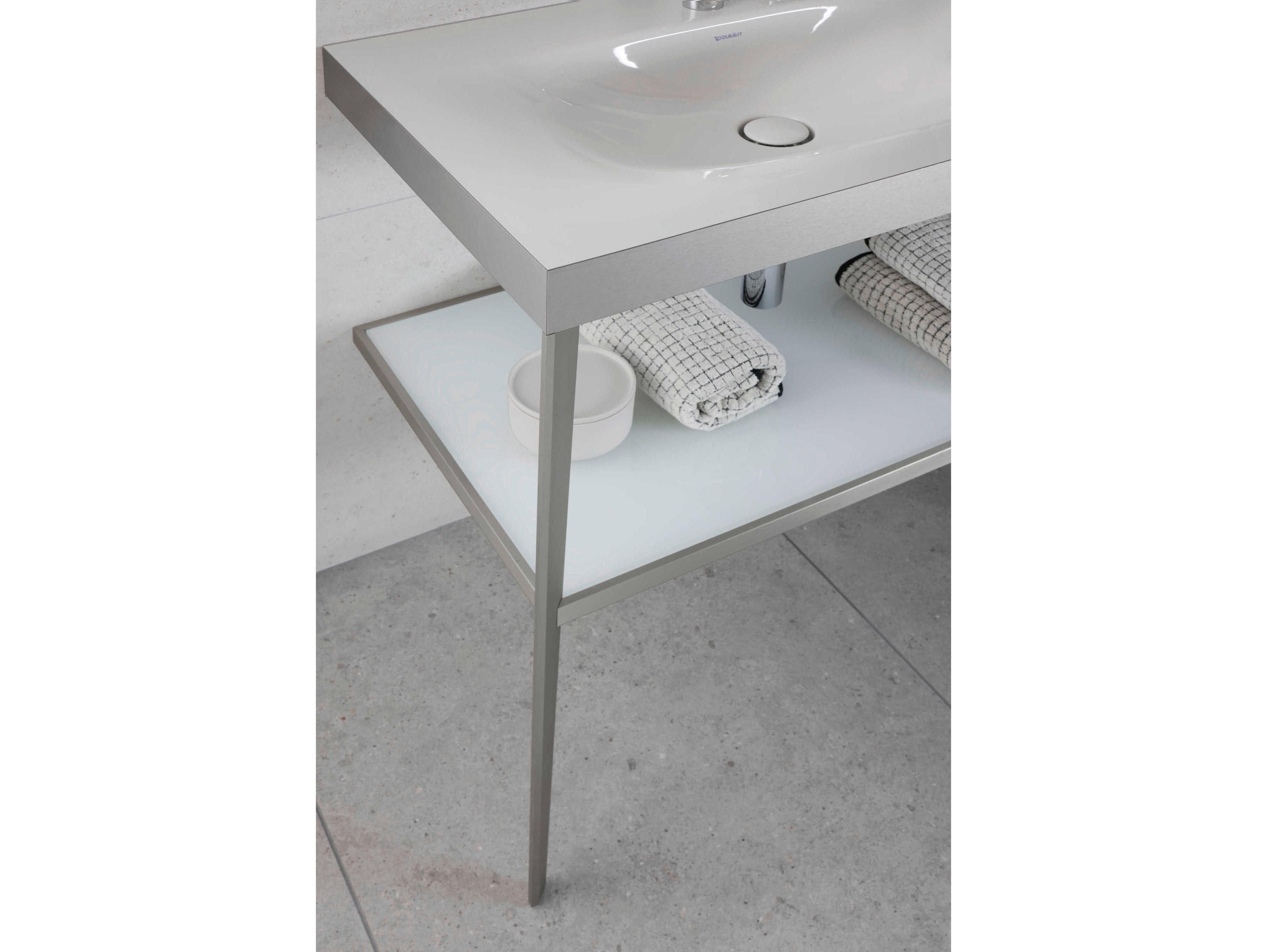 Duravit Xviu 24'' Gray High Gloss/Black Set with Metal Console