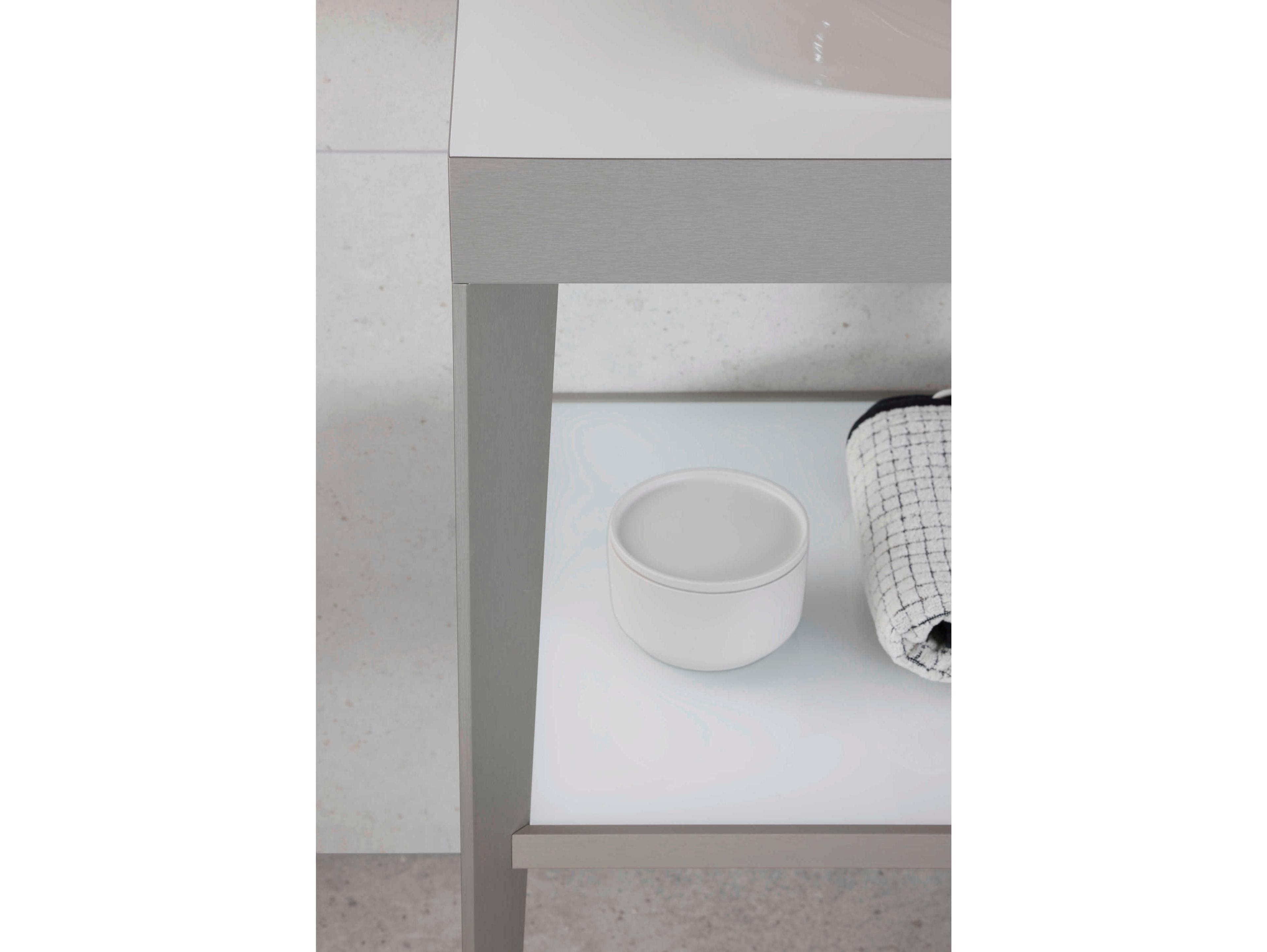 Duravit Xviu 24'' Gray High Gloss/Black Set with Metal Console